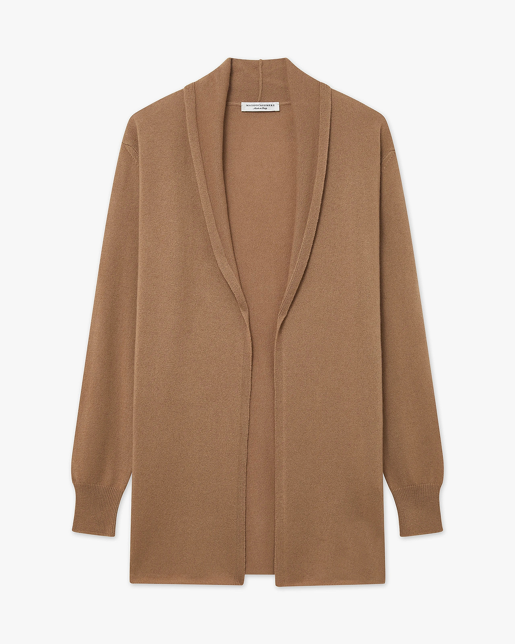 Women's Essential Cashmere Open Cardigan - Camel | MaisonCashmere