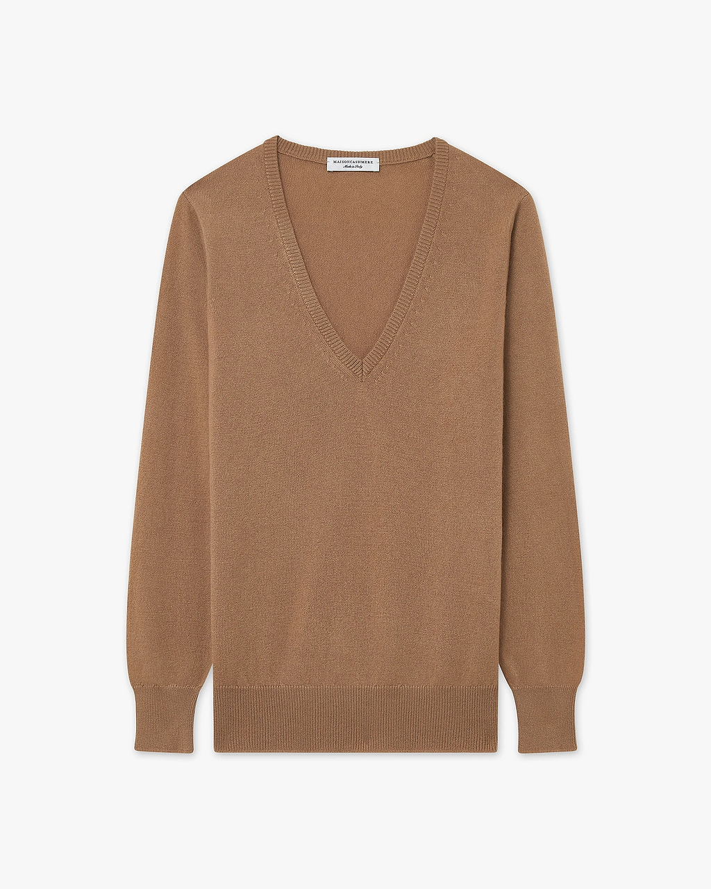 【LIDNM】Cashmere Slouch V-neck(茶) Sサイズ Women's Essential Cashmere V-Neck Sweater - Camel | MaisonCashmere