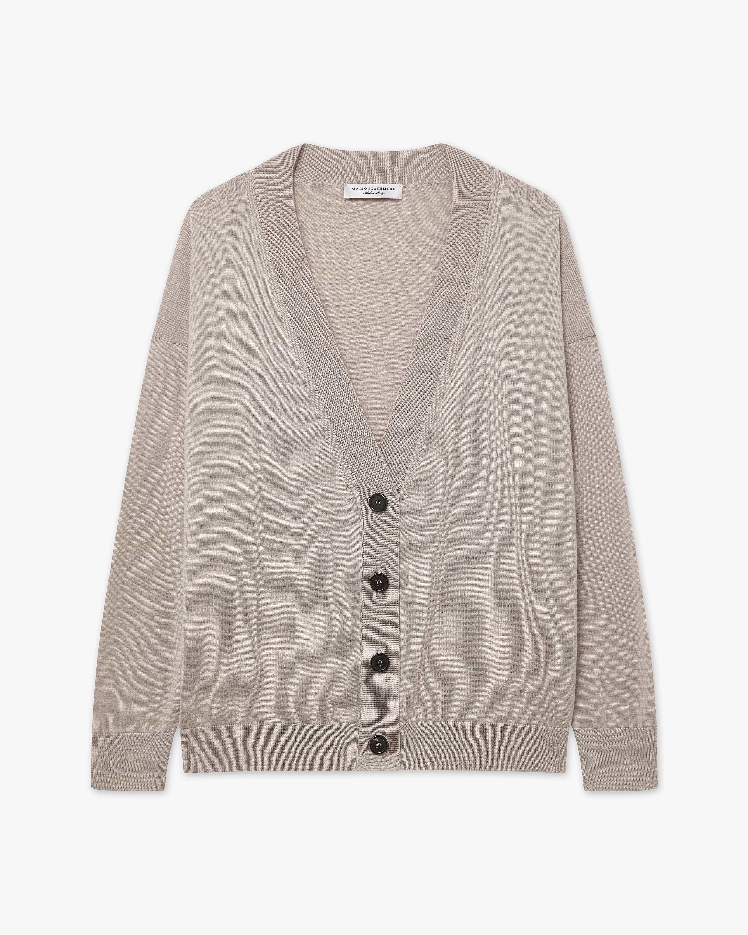 Seraphine Maxi Cardigan - Beige Merino Superfine