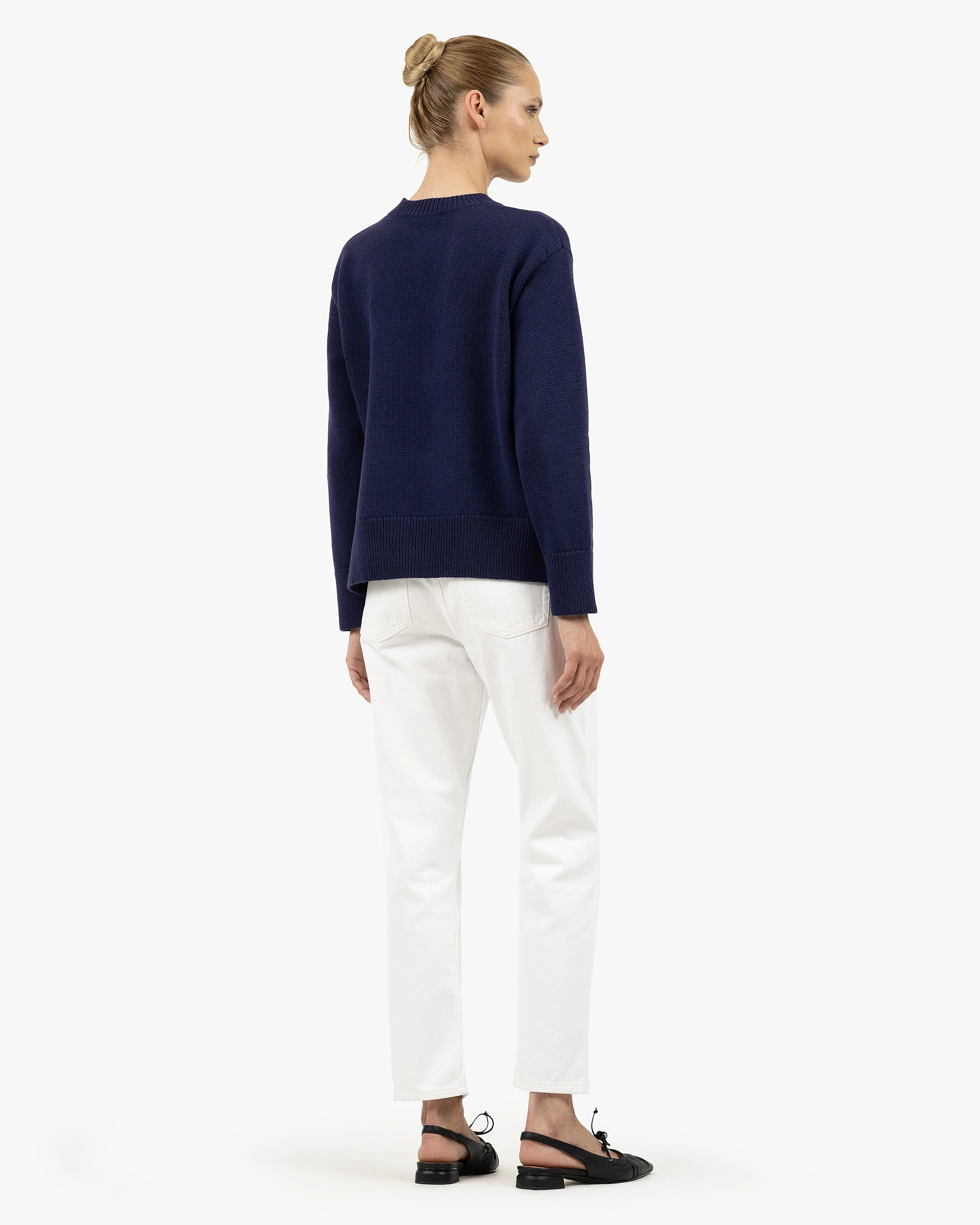 Women's Funes Crew Neck Sweater - Blue Merino