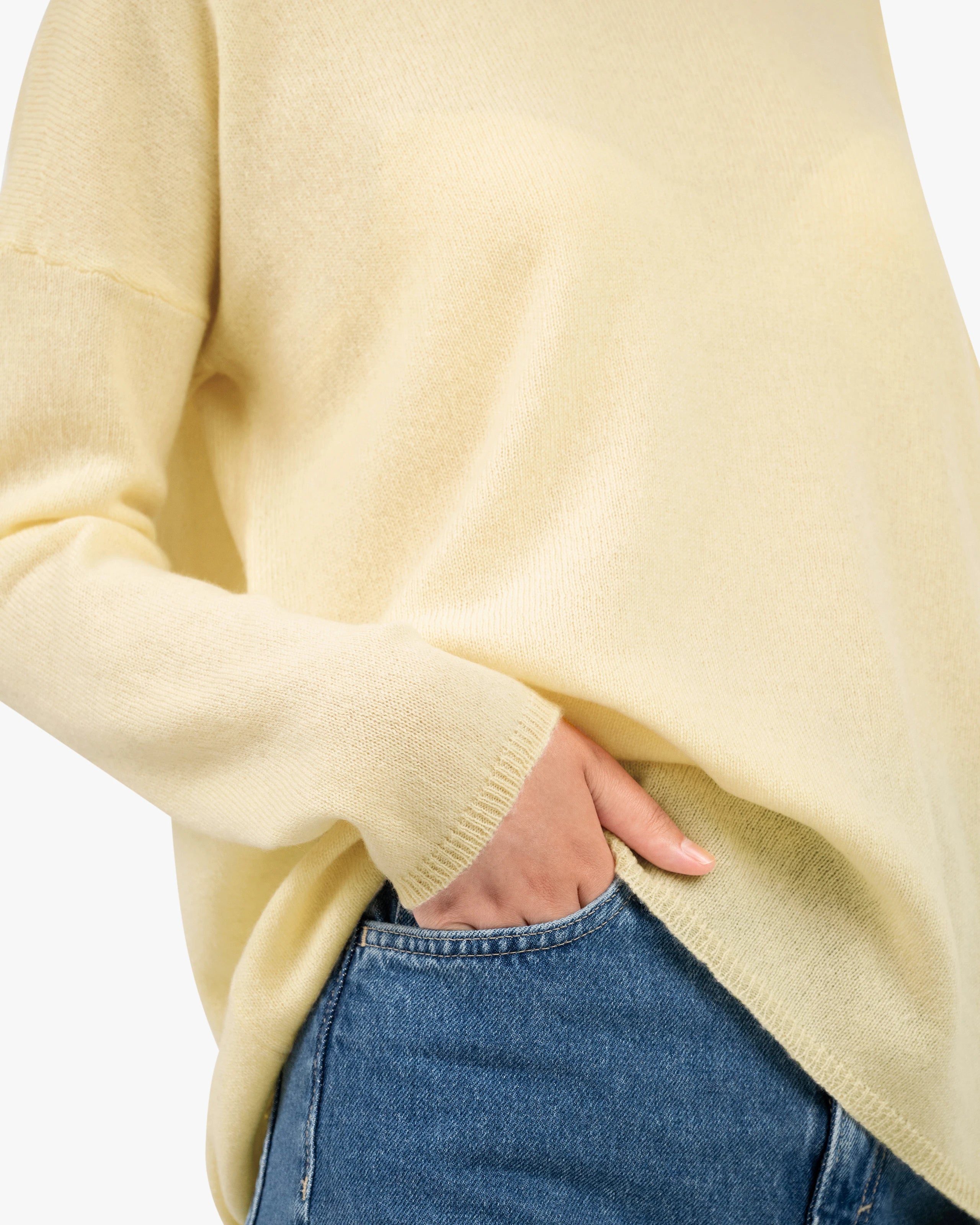Lightness Boat Neck Sweater - Yellow Cashmere
