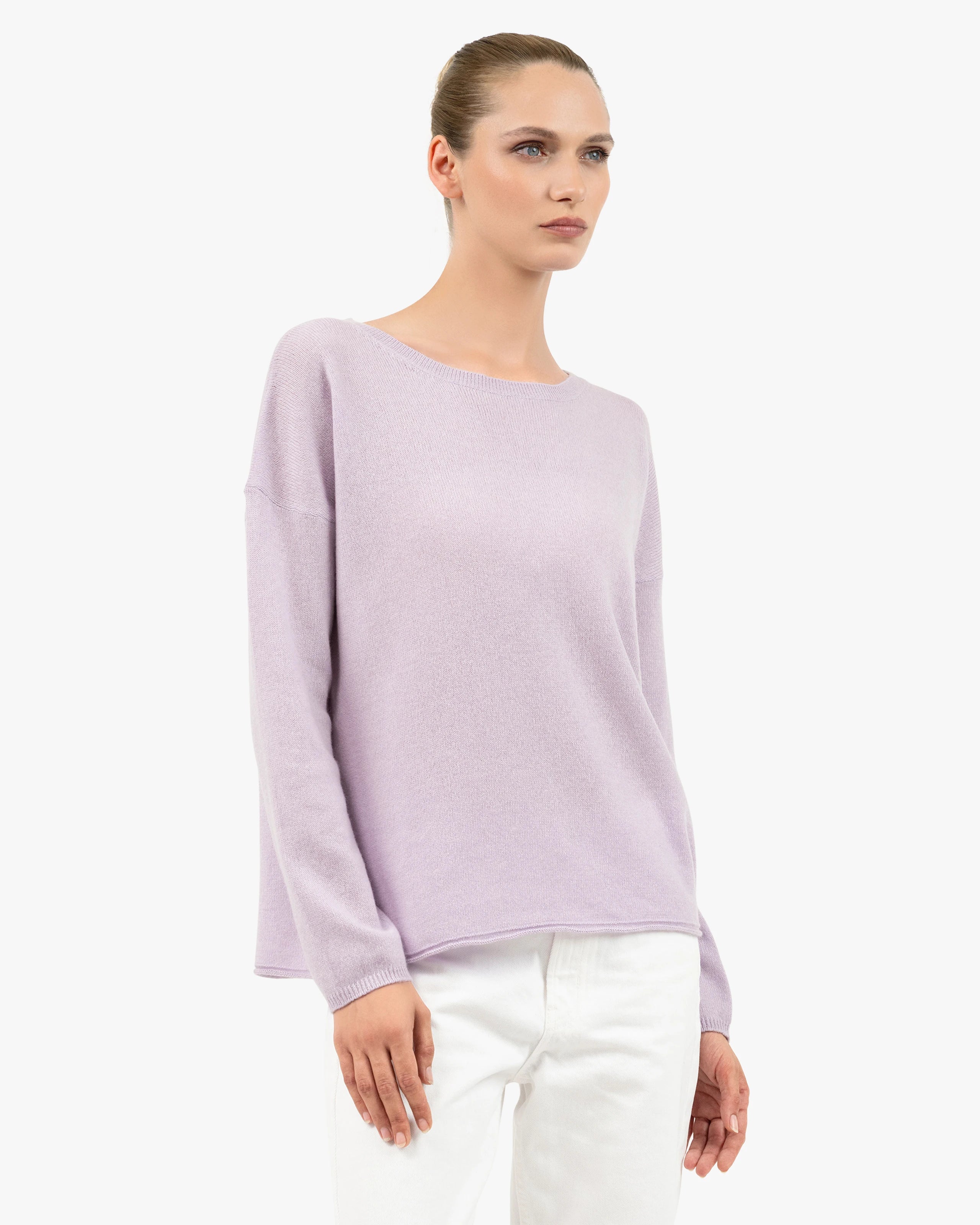 Lightness Crew Neck Sweater - Lilac Cashmere