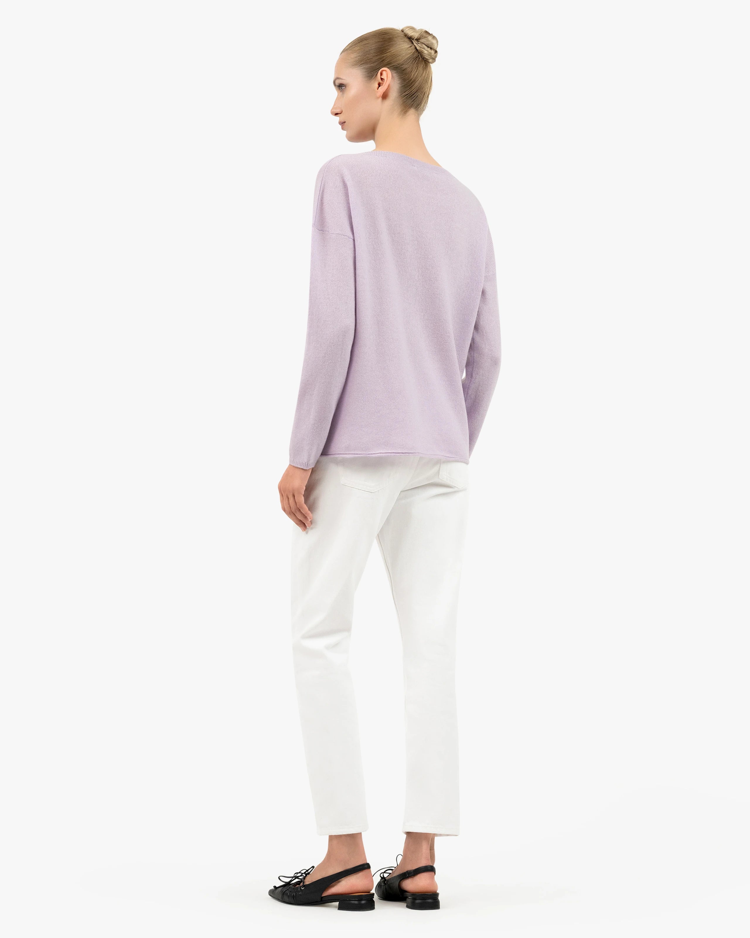 Lightness Crew Neck Sweater - Lilac Cashmere