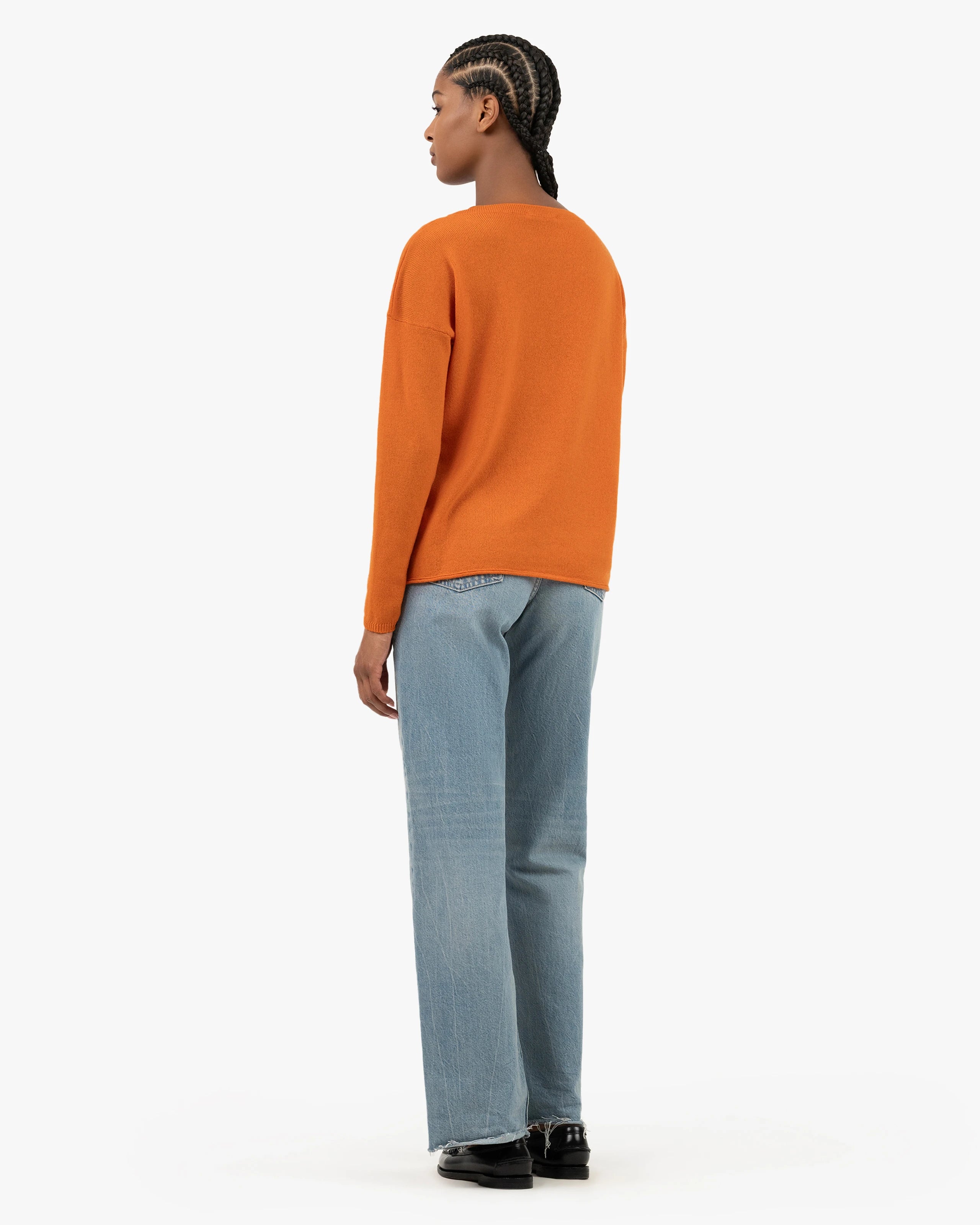 Lightness Crew Neck Sweater - Orange Cashmere