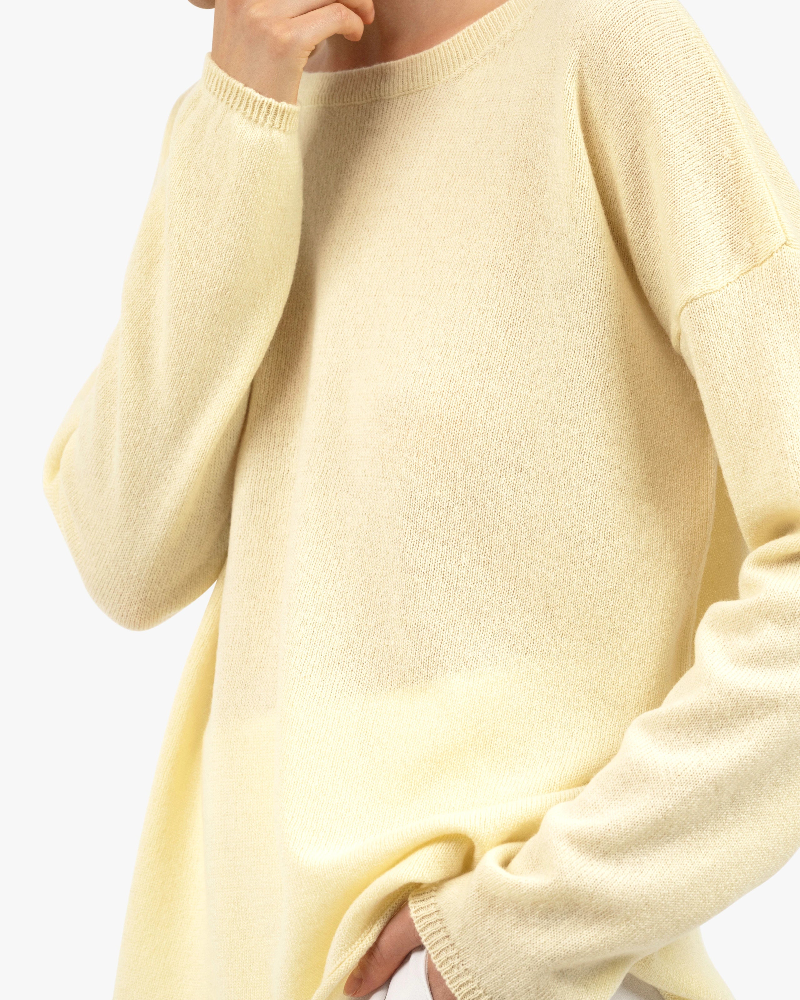 Lightness Crew Neck Sweater - Yellow Cashmere