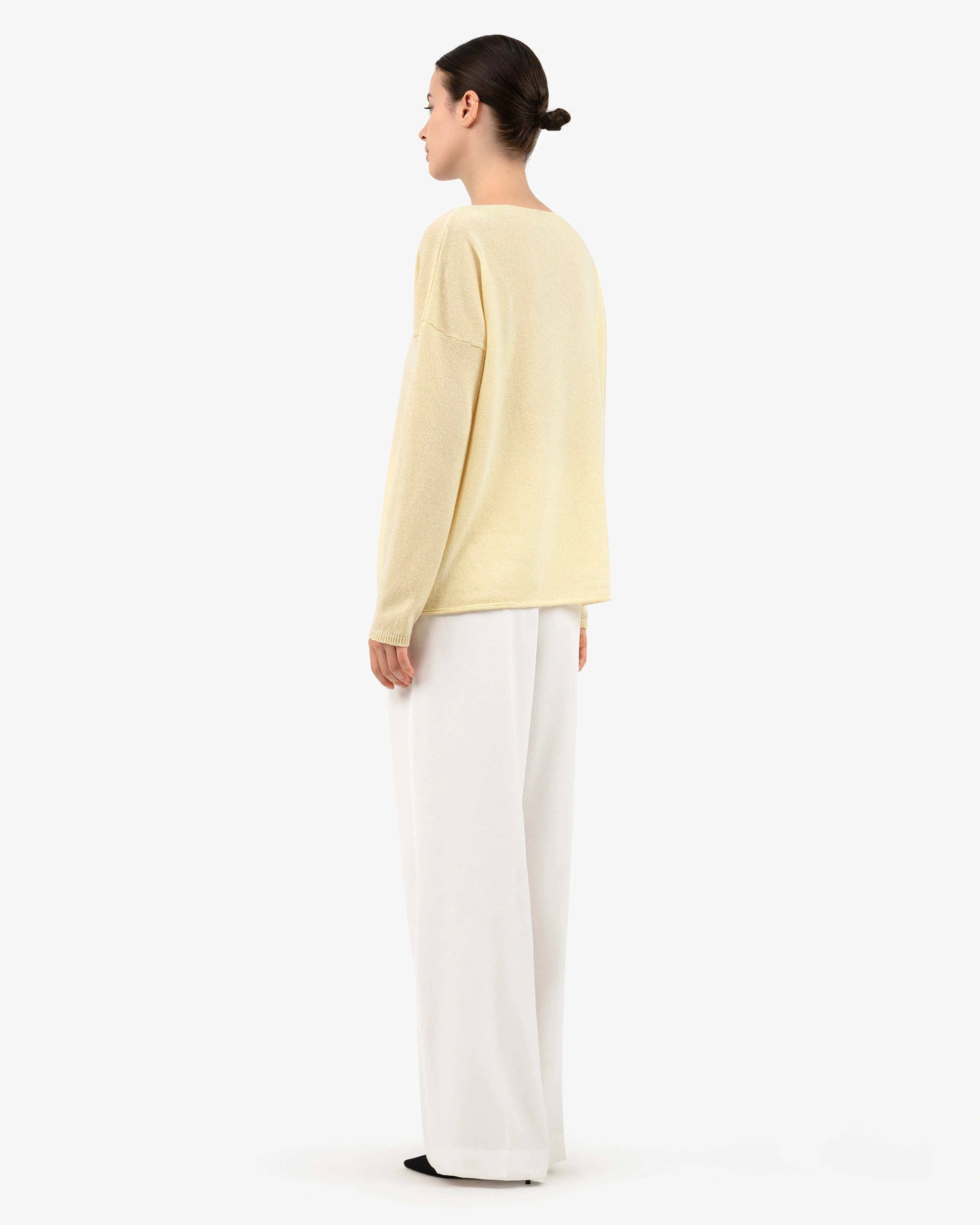 Lightness Crew Neck Sweater - Yellow Cashmere