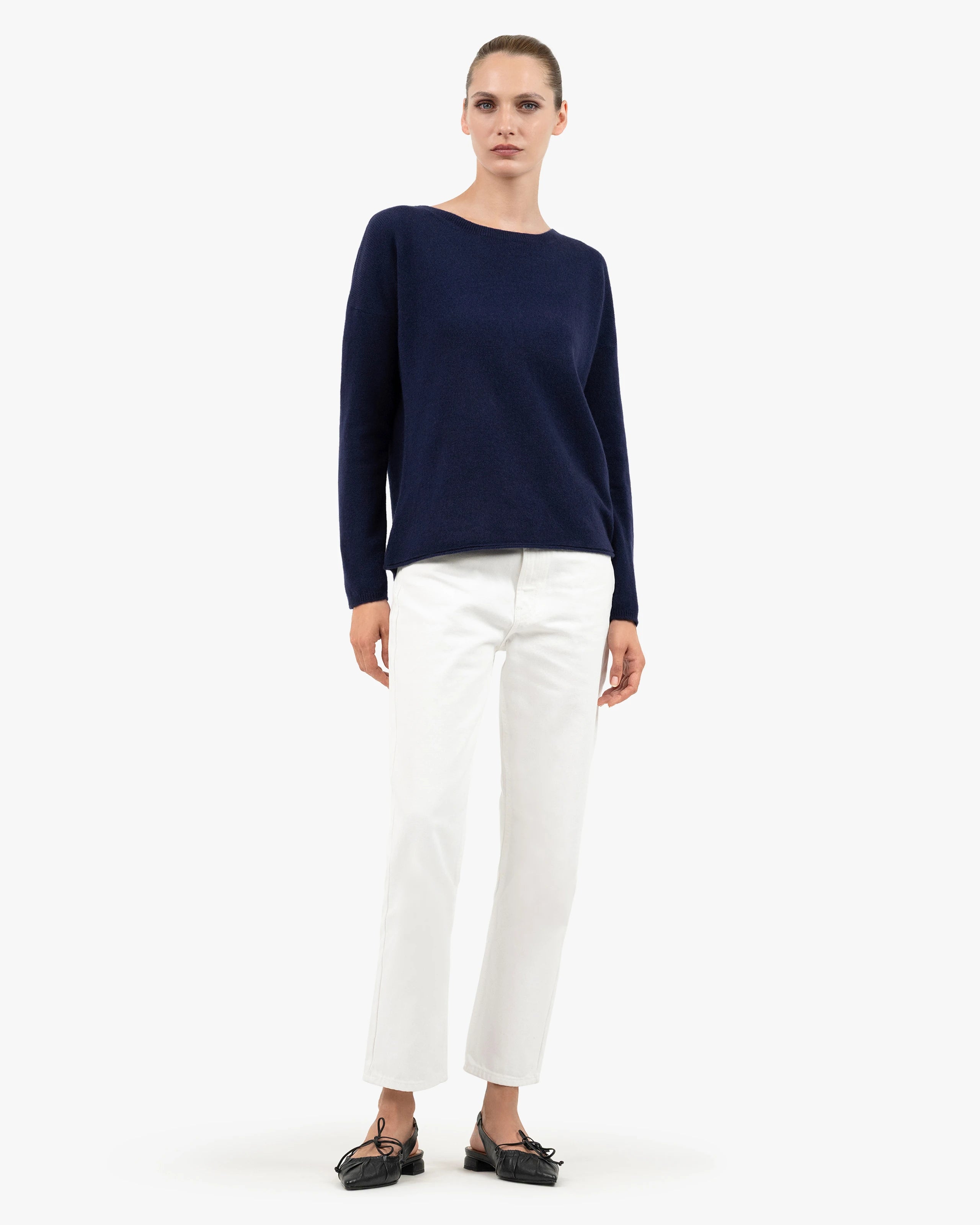 Lightness Crew Neck Sweater - Blue Cashmere