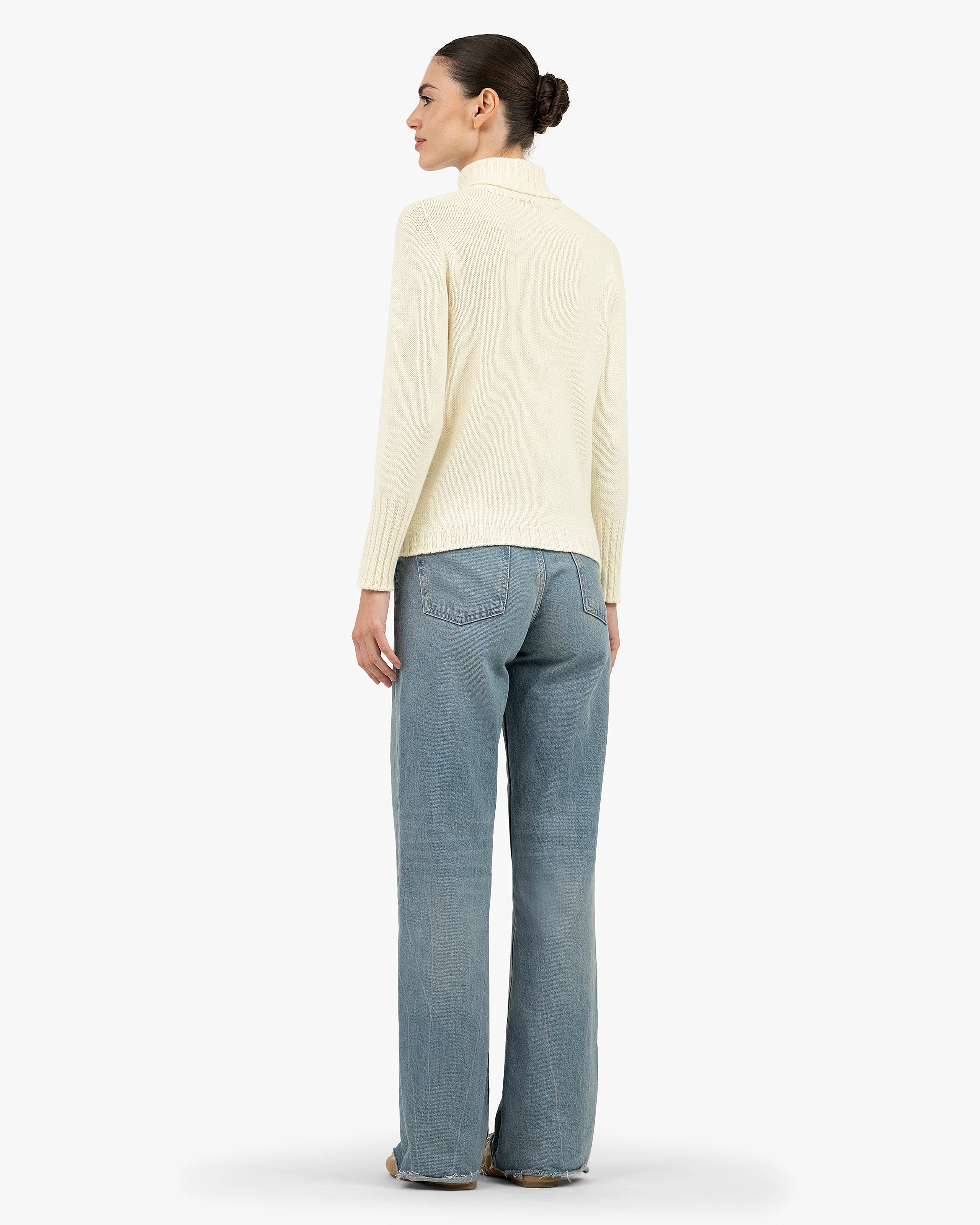 Women's Merano Turtleneck Sweater - White Cashmere