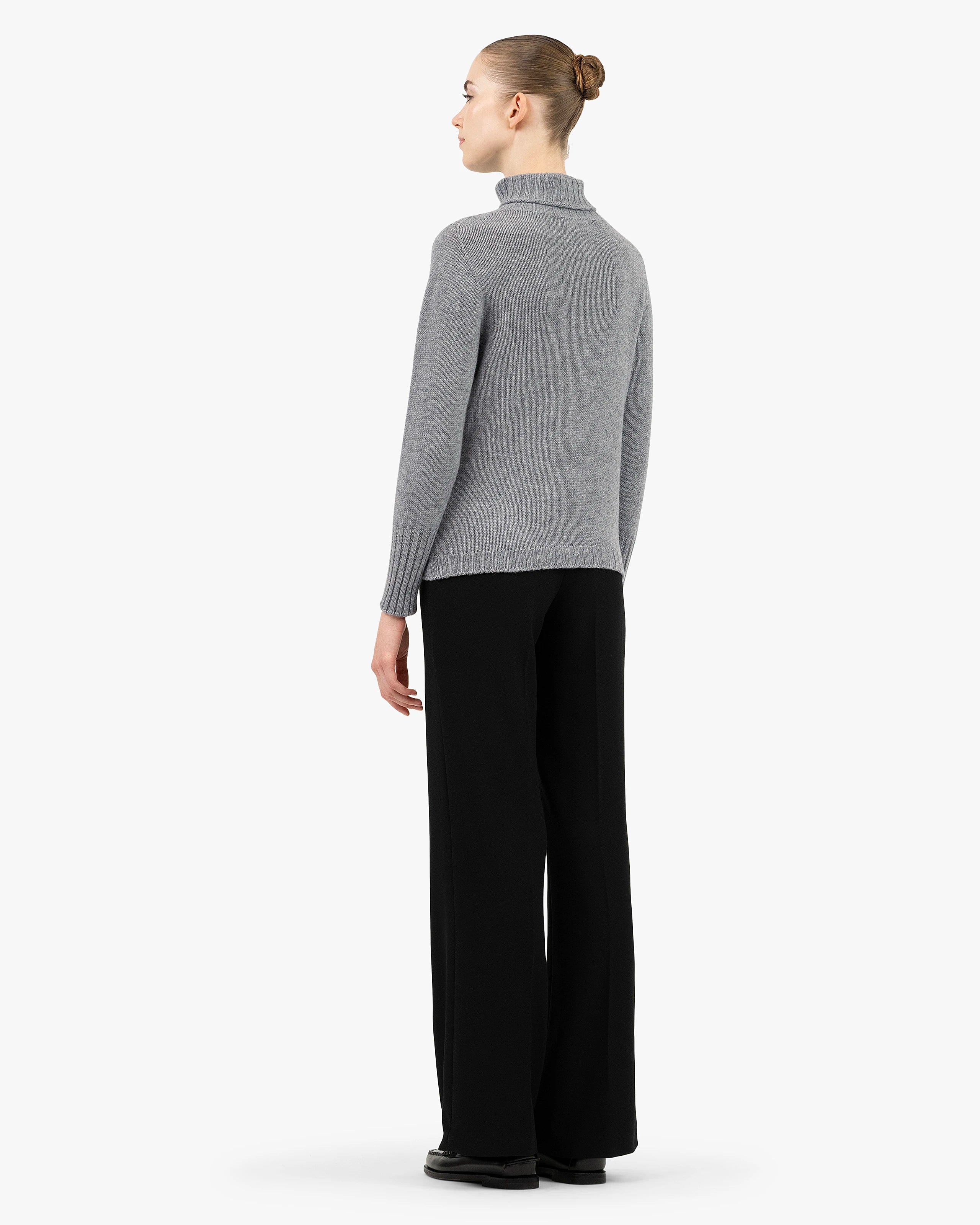 Women's Merano Turtleneck Sweater - Medium Grey Cashmere