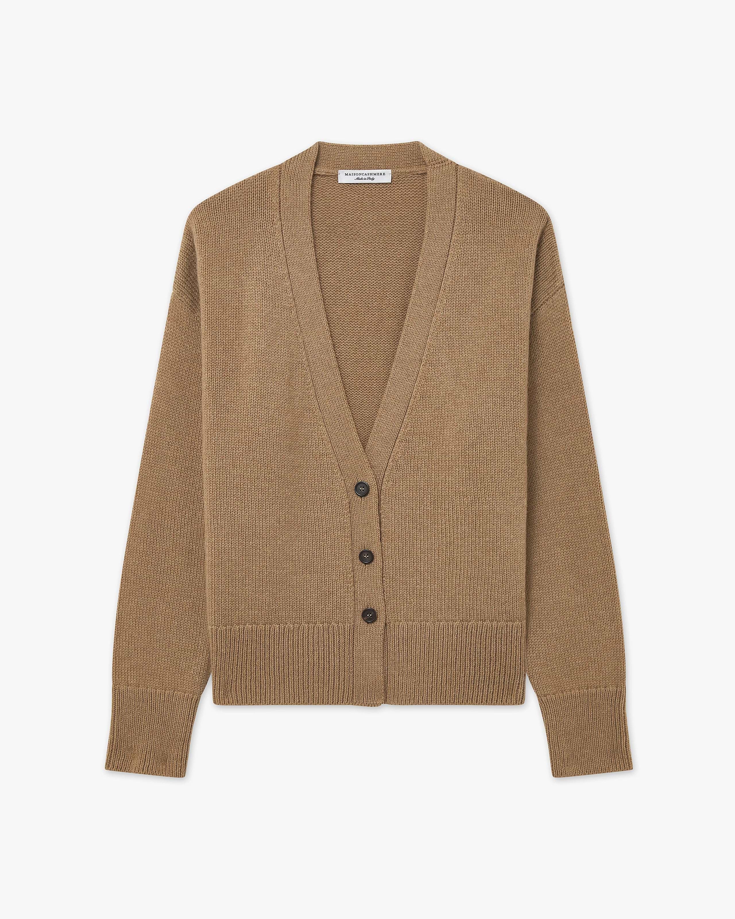 Women's Funes Merino Cardigan - Hazelnut | MaisonCashmere Women's Funes Merino Cardigan - Hazelnut | MaisonCashmere