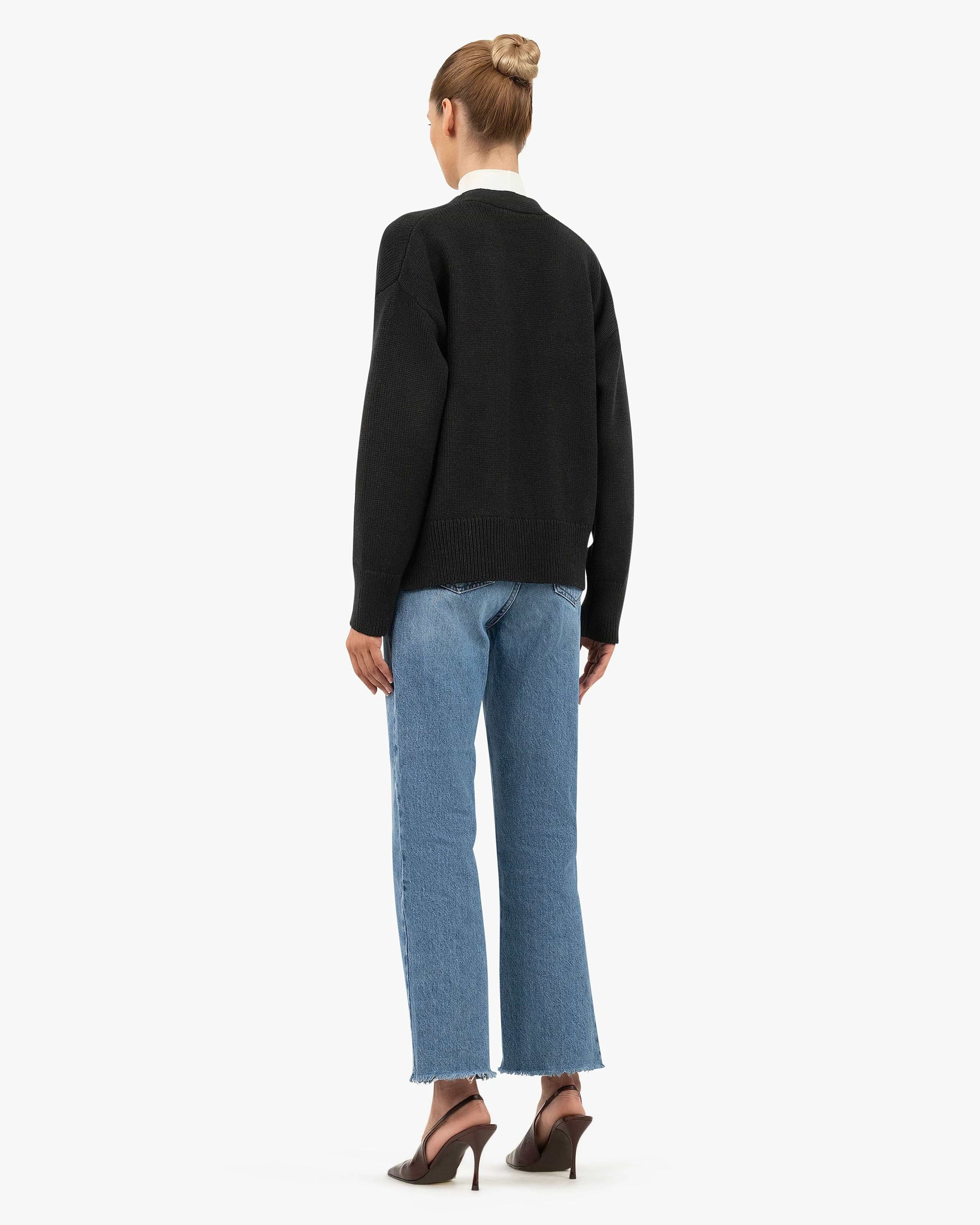 Women's Funes Cardigan - Black Merino