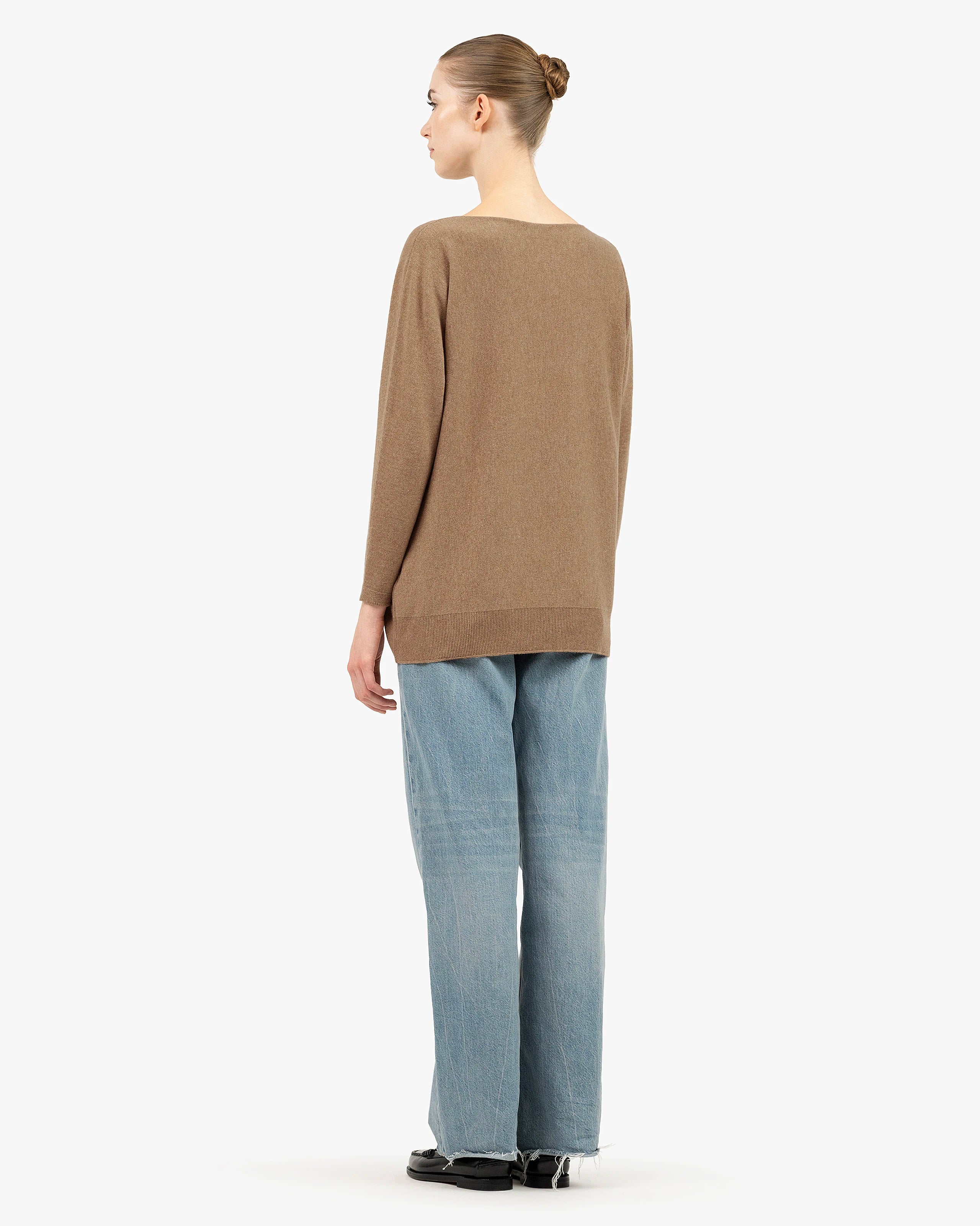 Milford Boat Neck Sweater - Hazelnut Merino