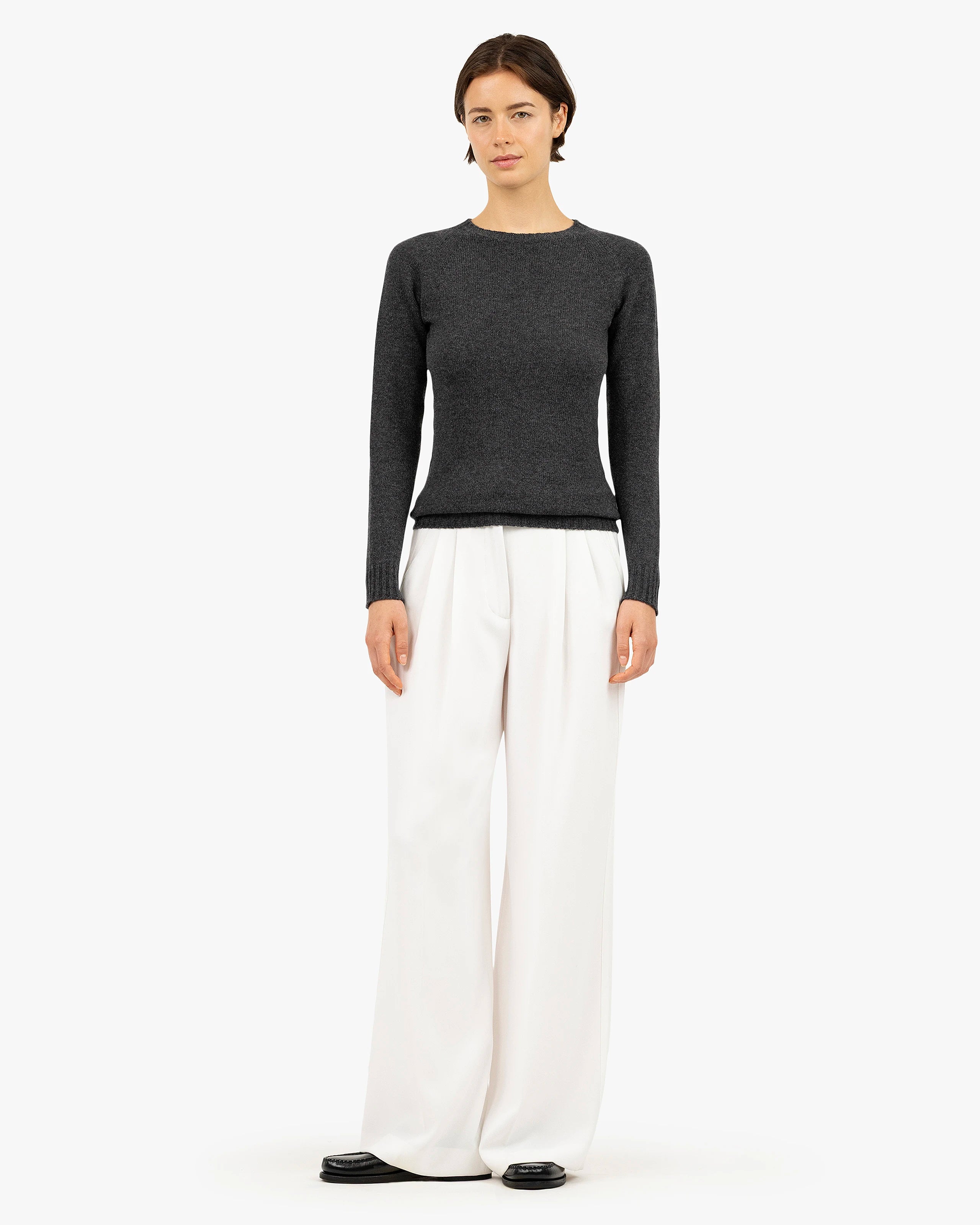 Women's Parksville Crew Neck Sweater - Charcoal Cashmere