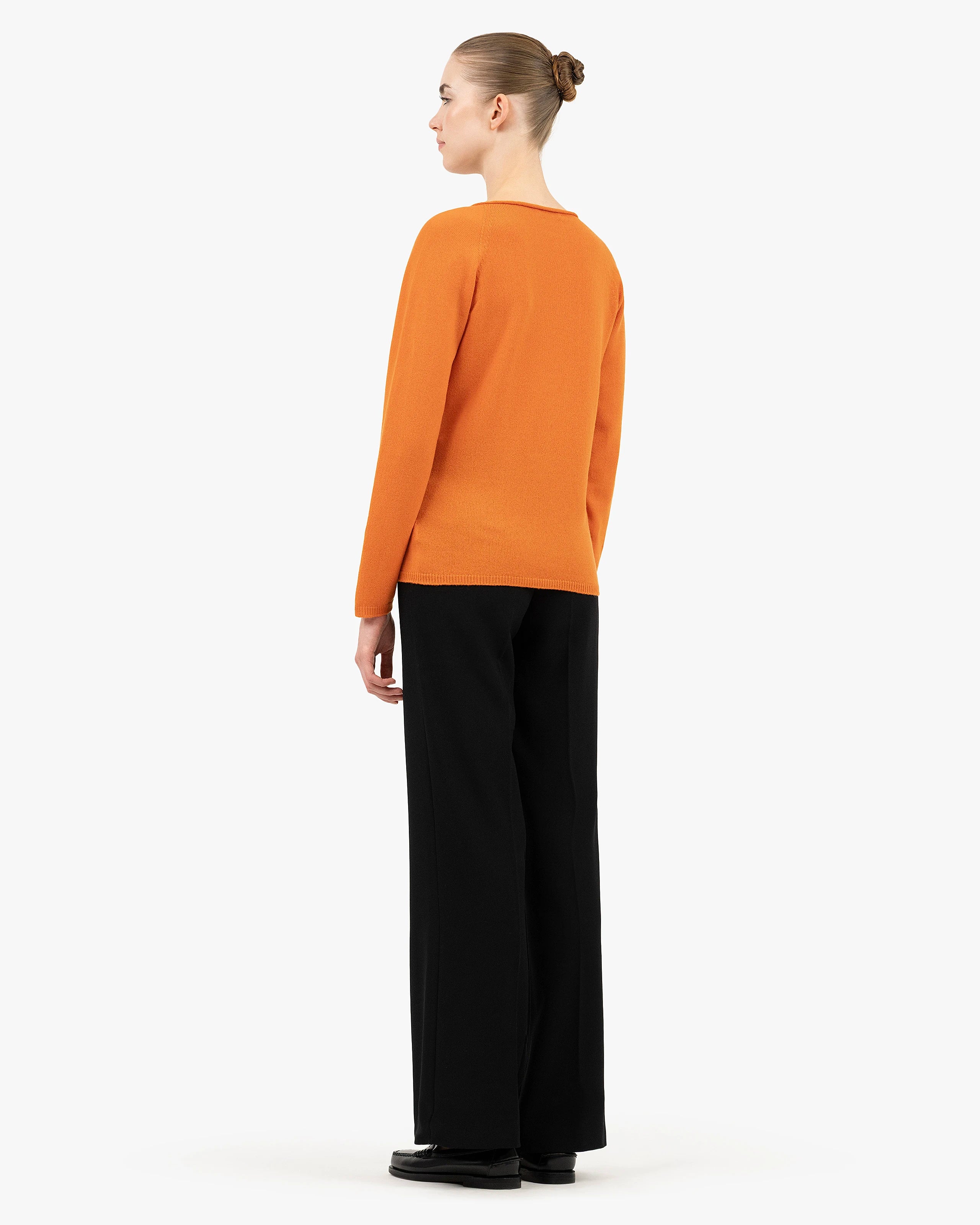 Women's Piuma Crew Neck Sweater - Orange Cashmere