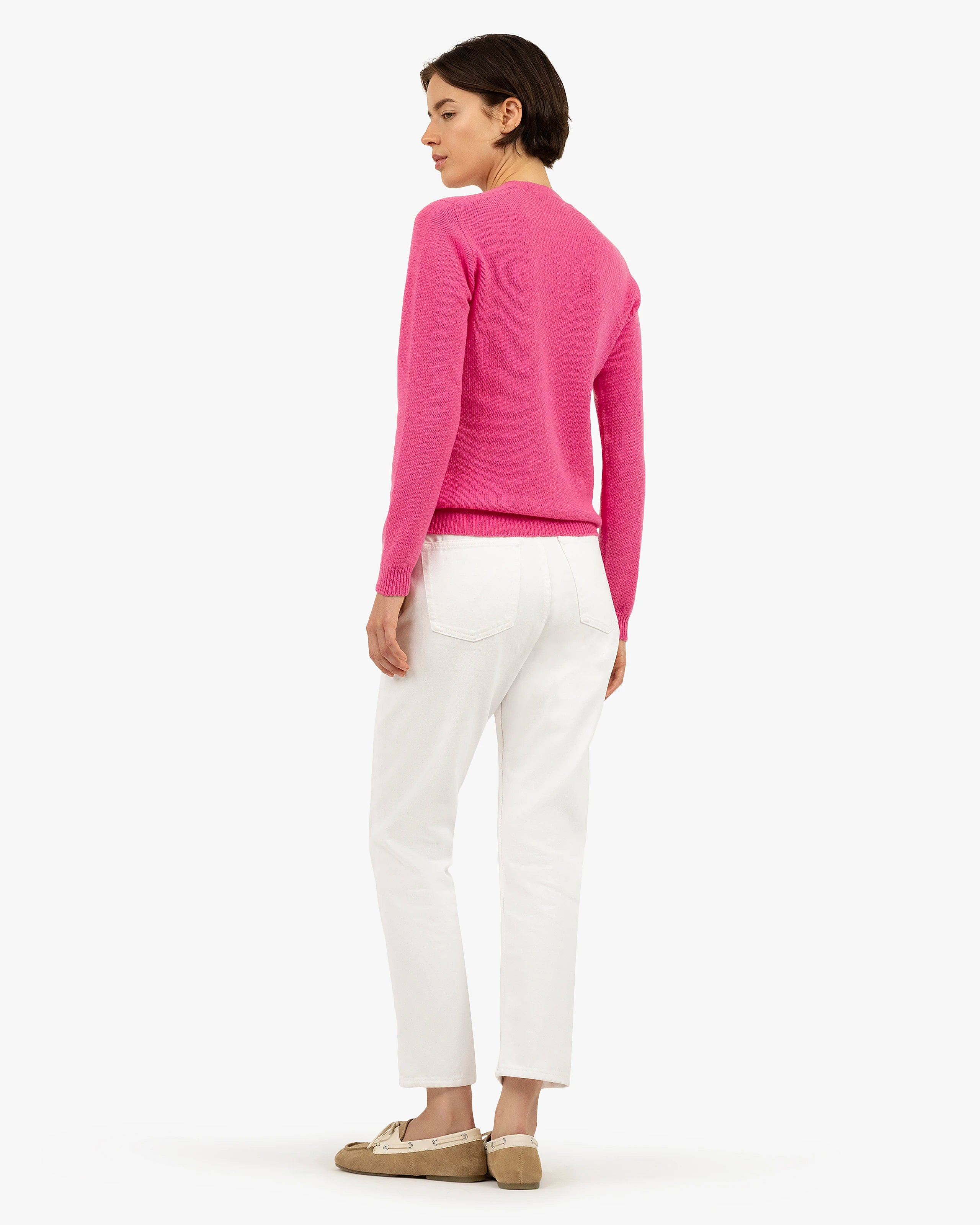 Piuma Wide Neck Sweater - Fuchsia Cashmere