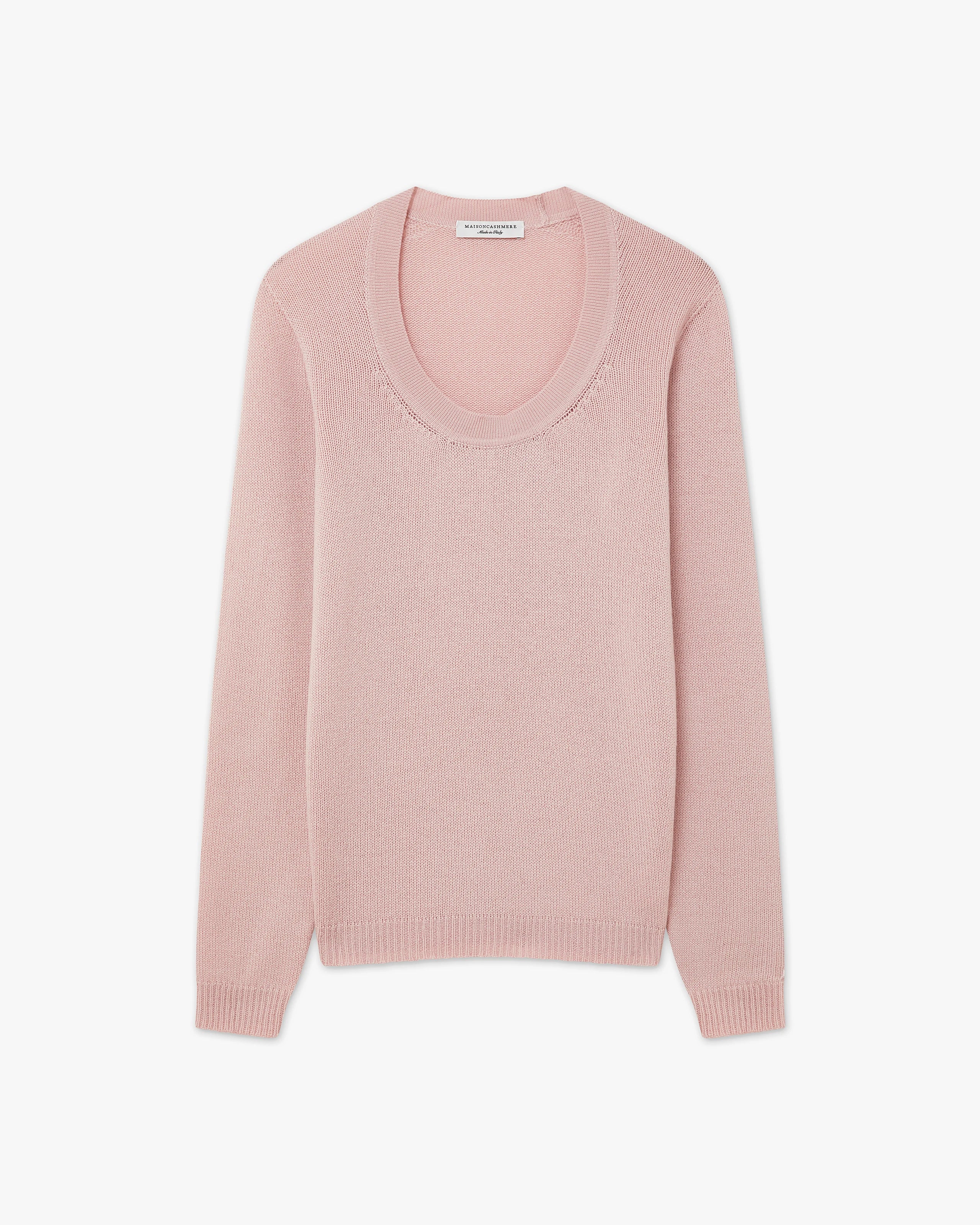 Piuma Wide Neck Sweater - Rose Cashmere