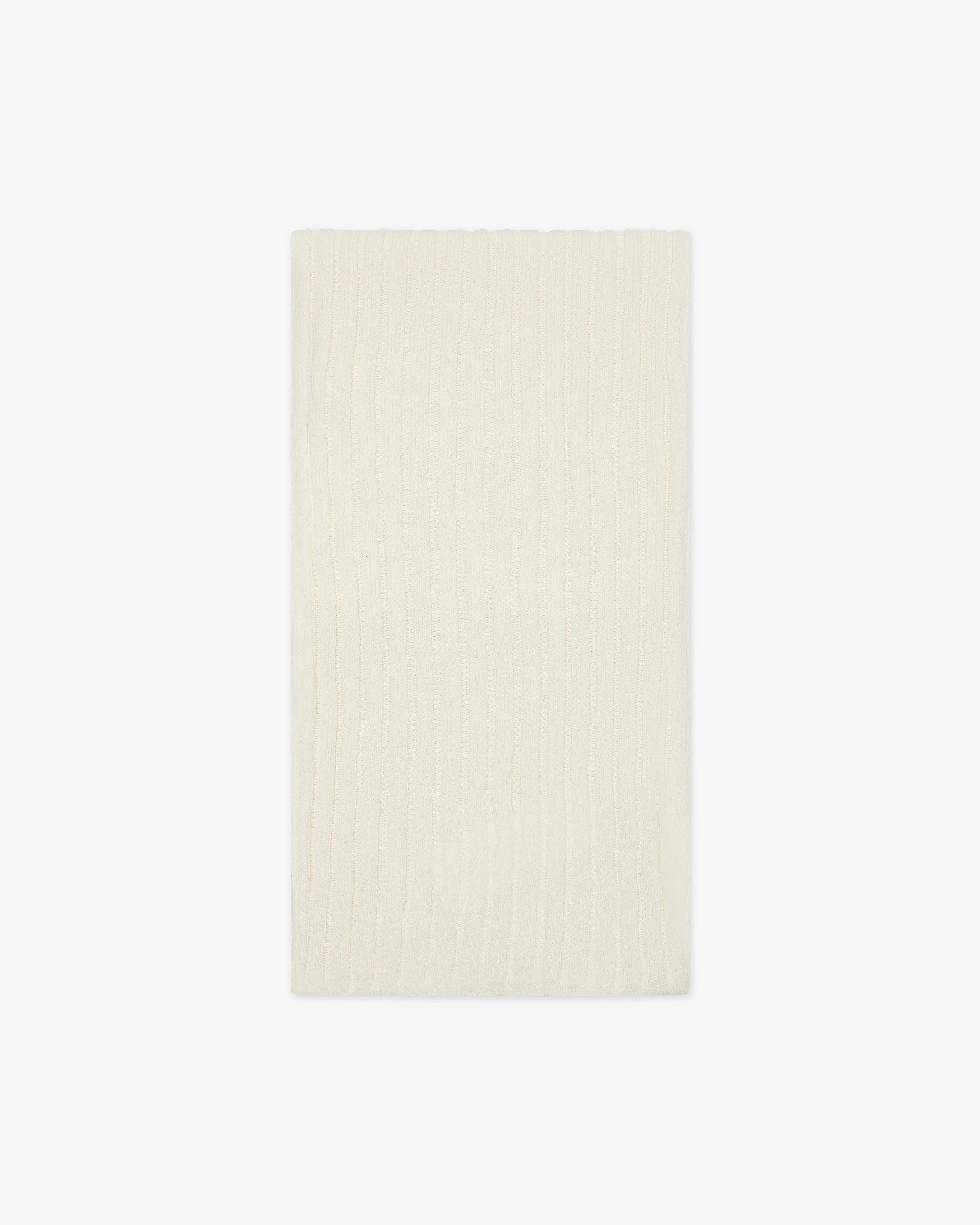 Women's Ribbed Scarf - White Cashmere