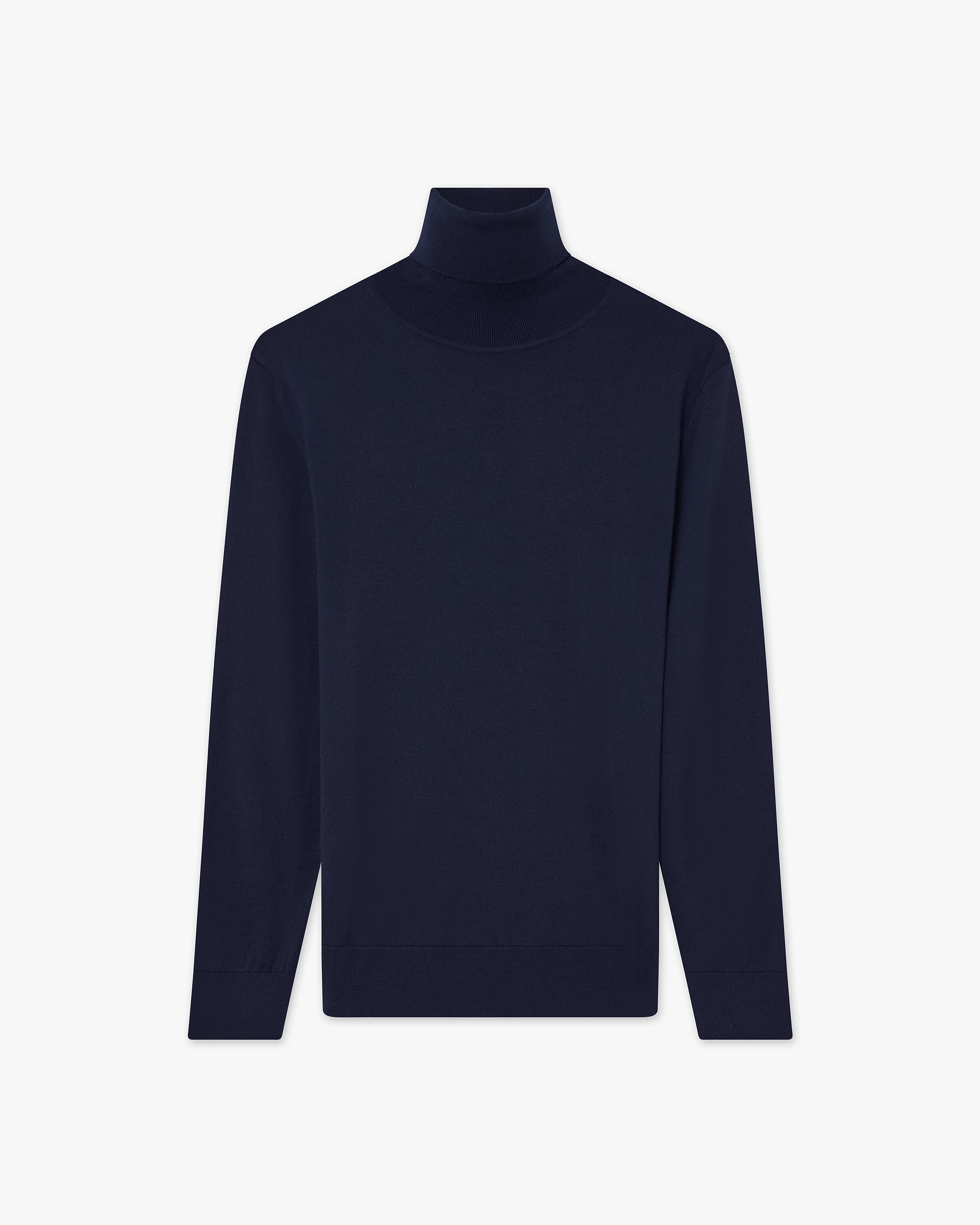 Women's Seraphine Turtleneck Sweater - Blue Merino Superfine