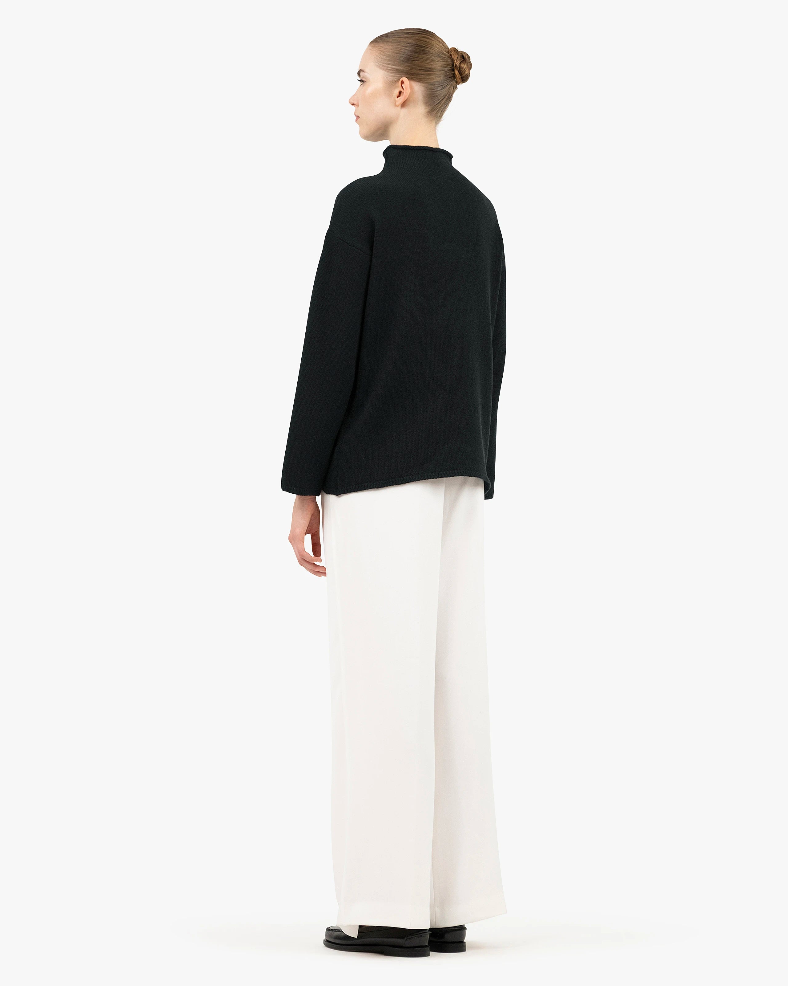 Women's Siena Sweater - Black Merino / Cashmere