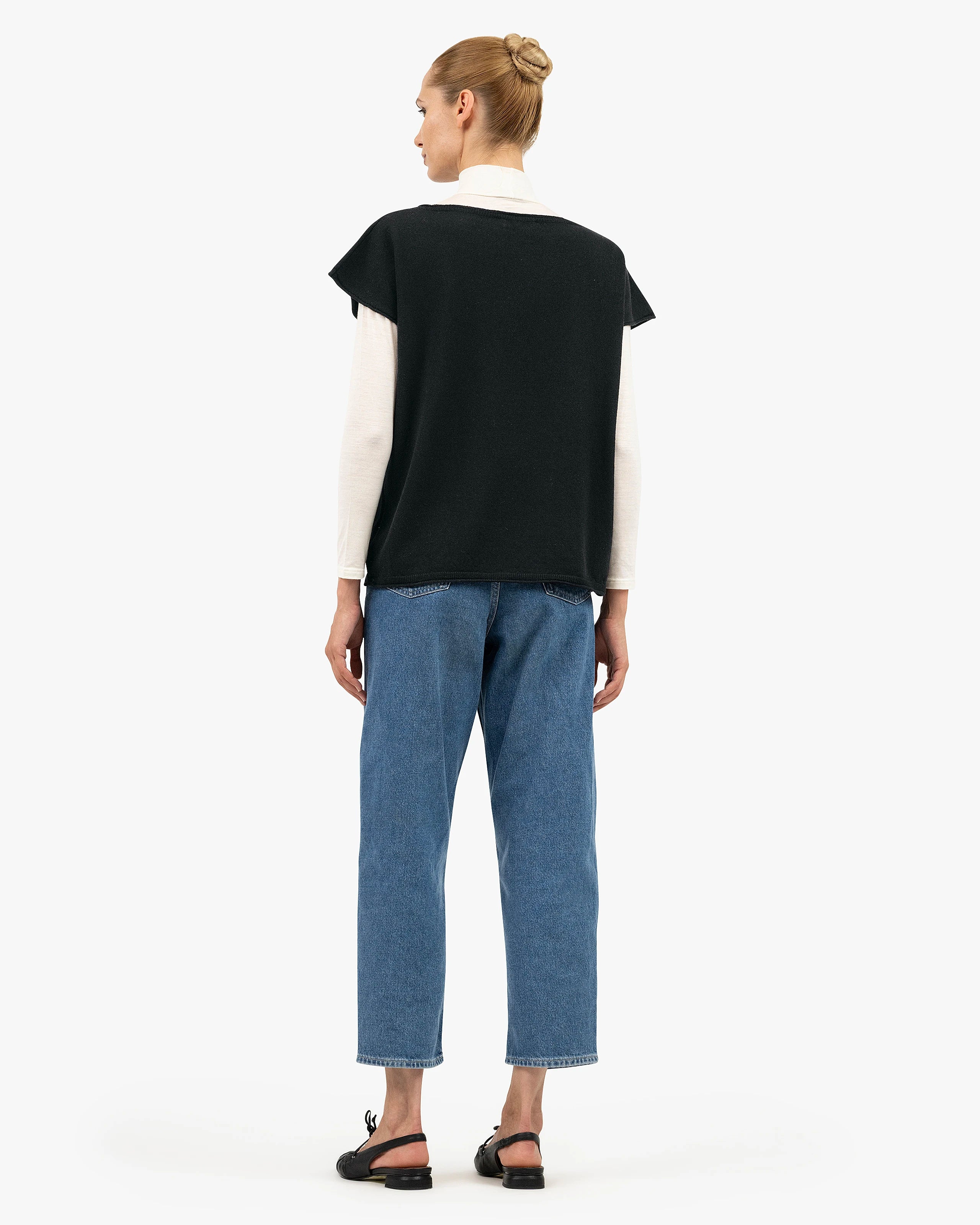 Siena Top Sweater - Black Merino / Cashmere