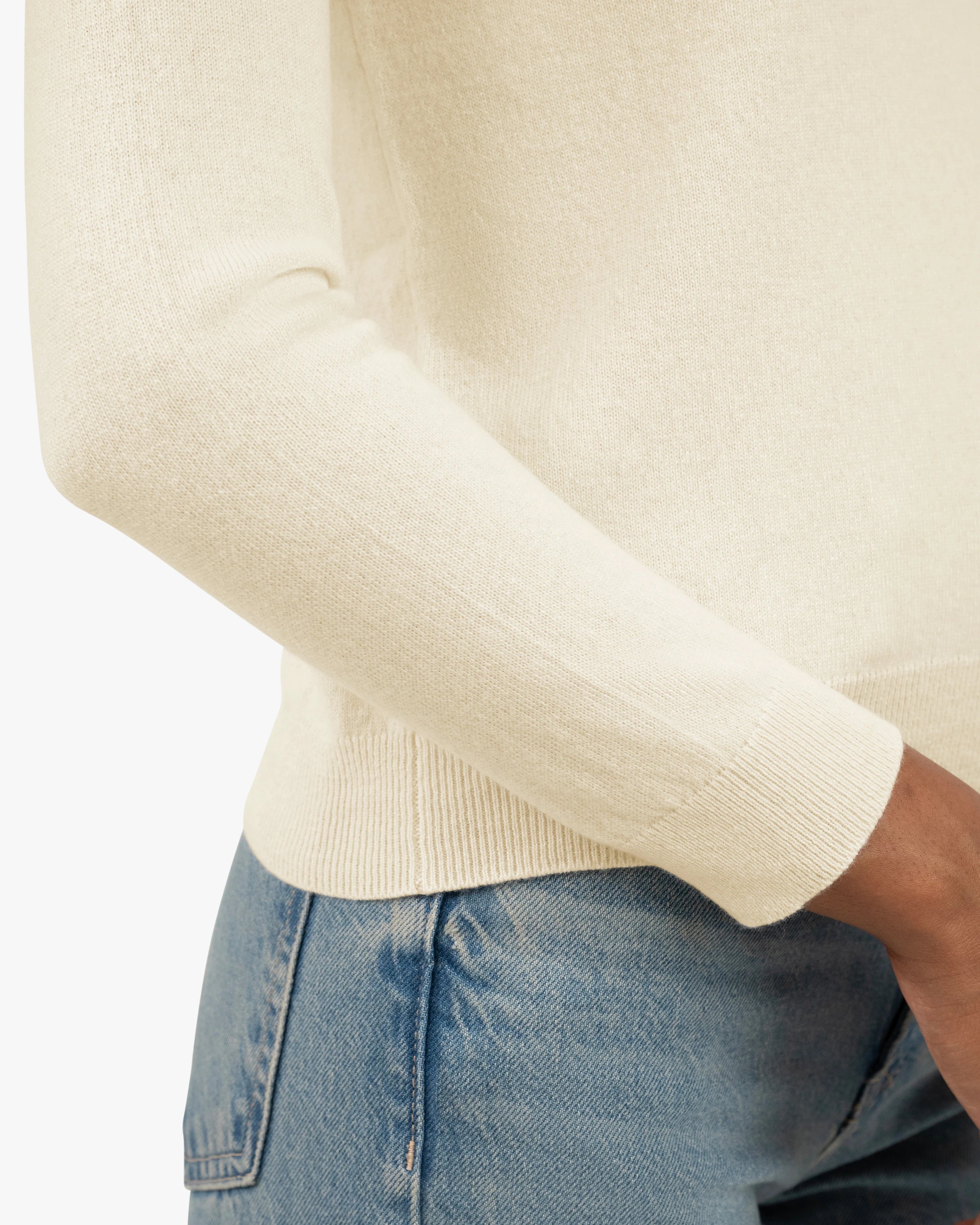 Women's Tribeca Crew Neck Sweater - White Cashmere