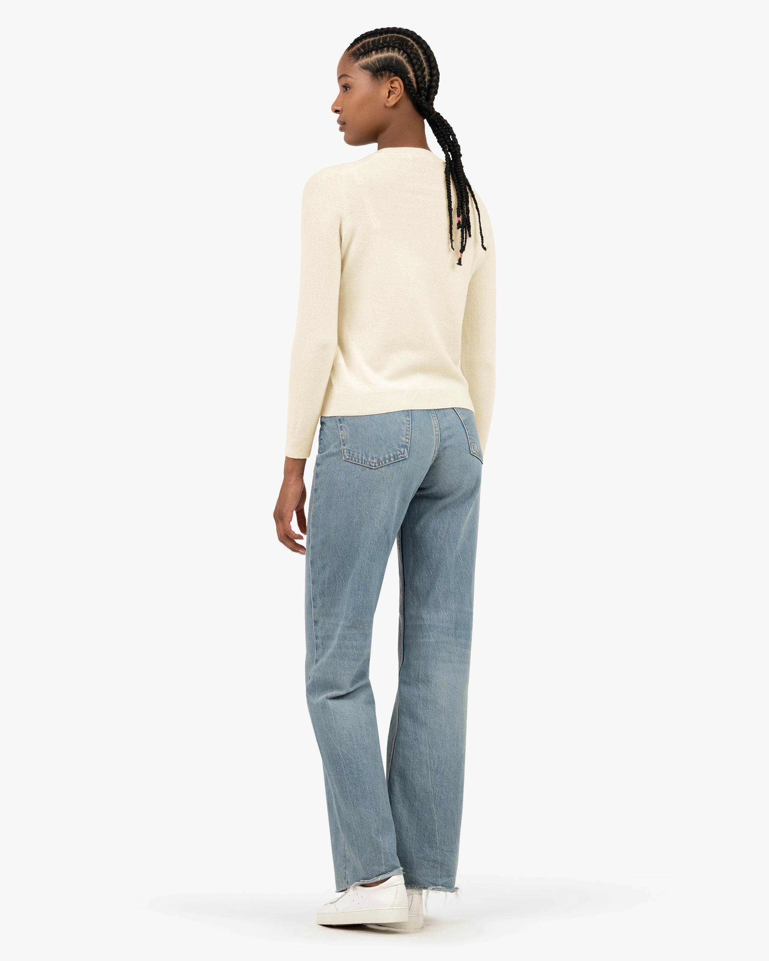 Women's Tribeca Crew Neck Sweater - White Cashmere