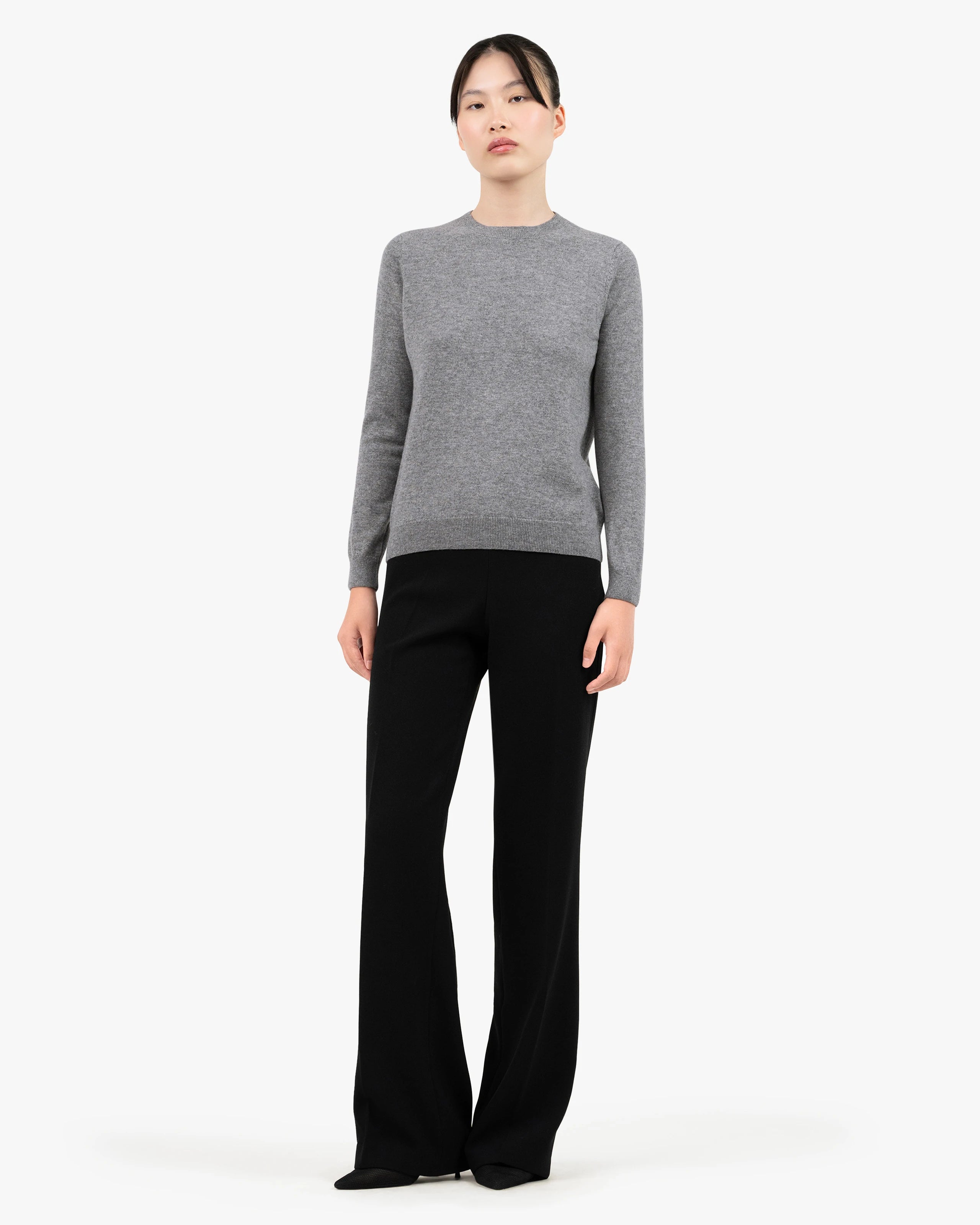 Women's Tribeca Crew Neck Sweater - Medium Grey Cashmere
