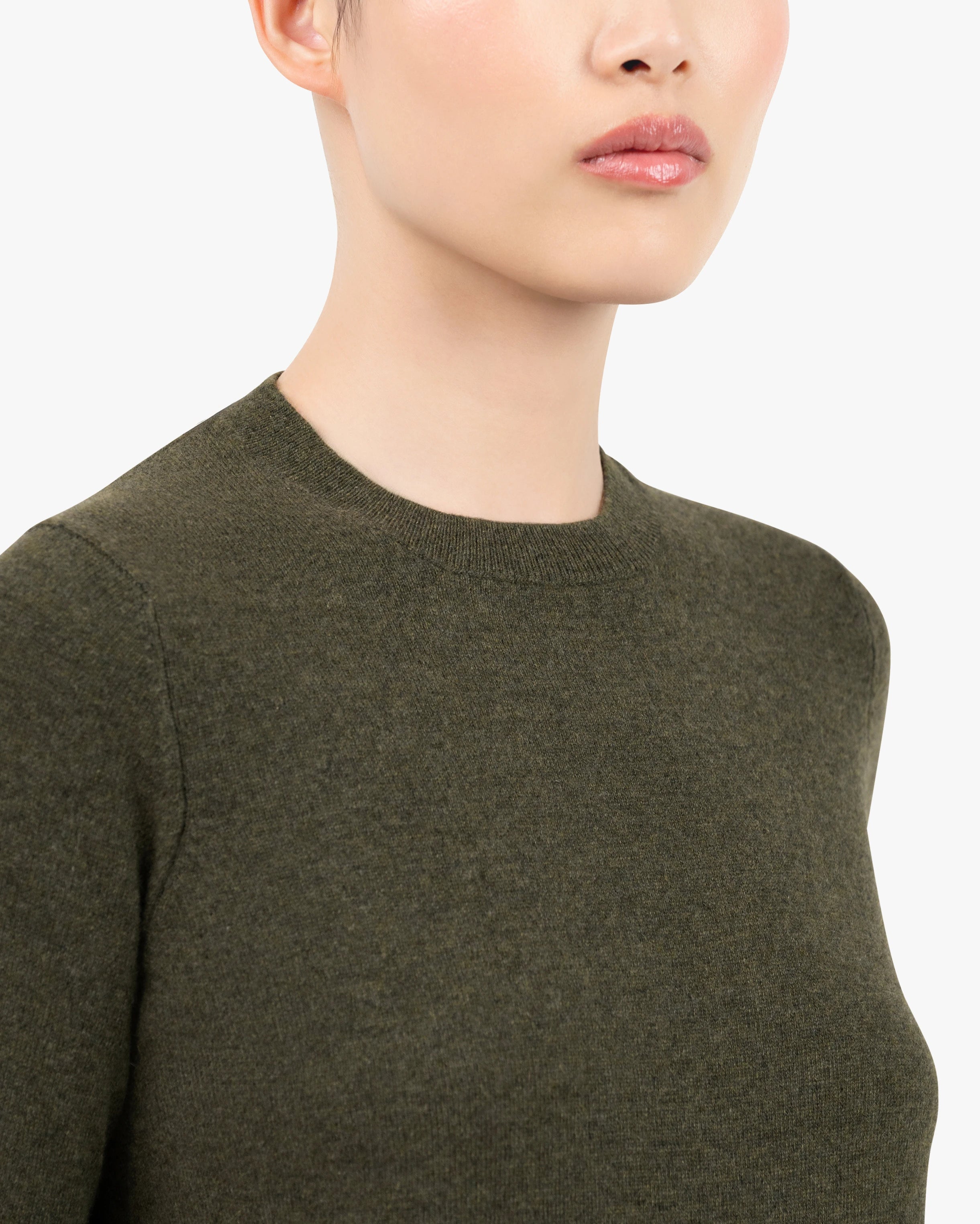 Women's Tribeca Crew Neck Sweater - Green Cashmere