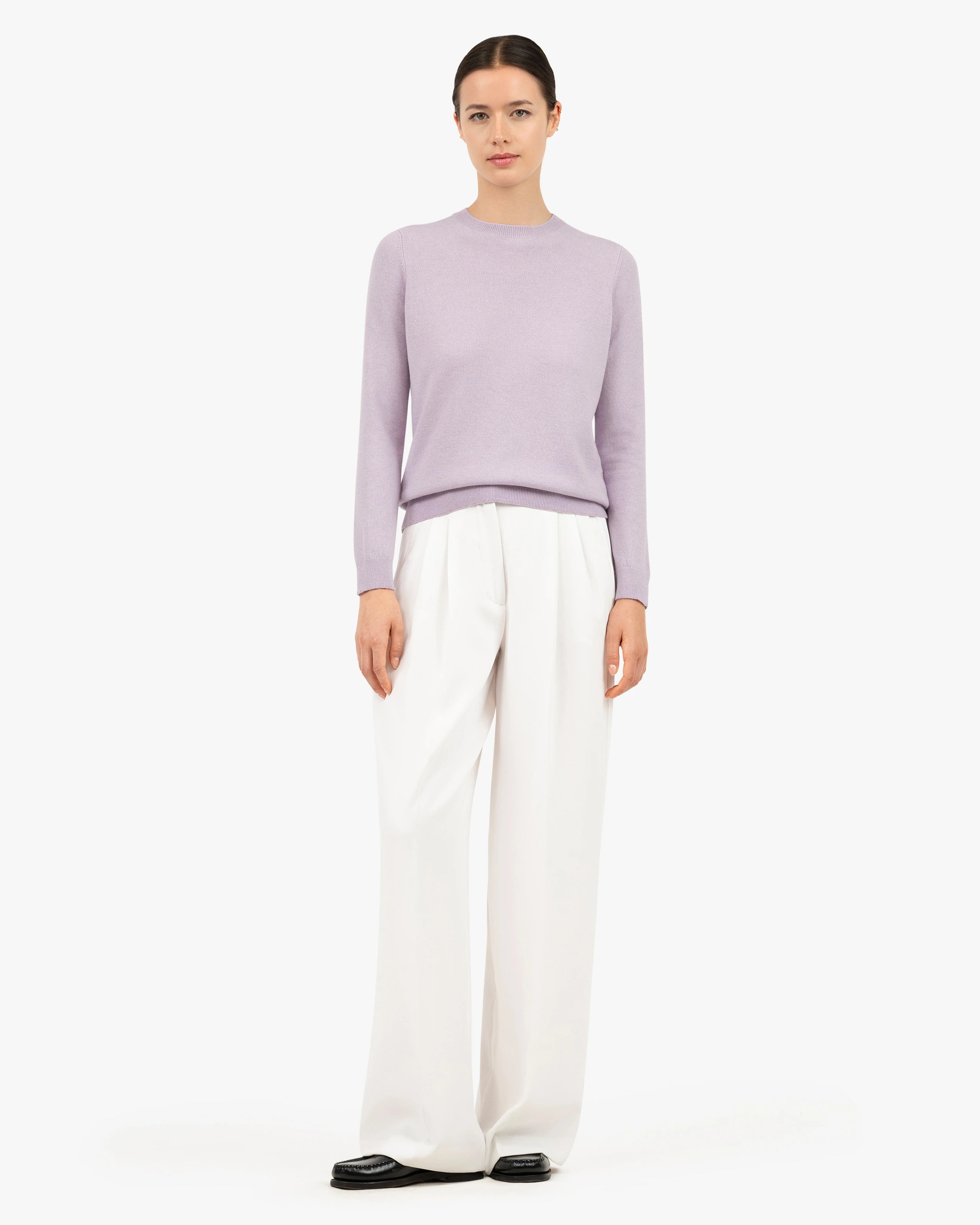 Women's Tribeca Crew Neck Sweater - Lilac Cashmere