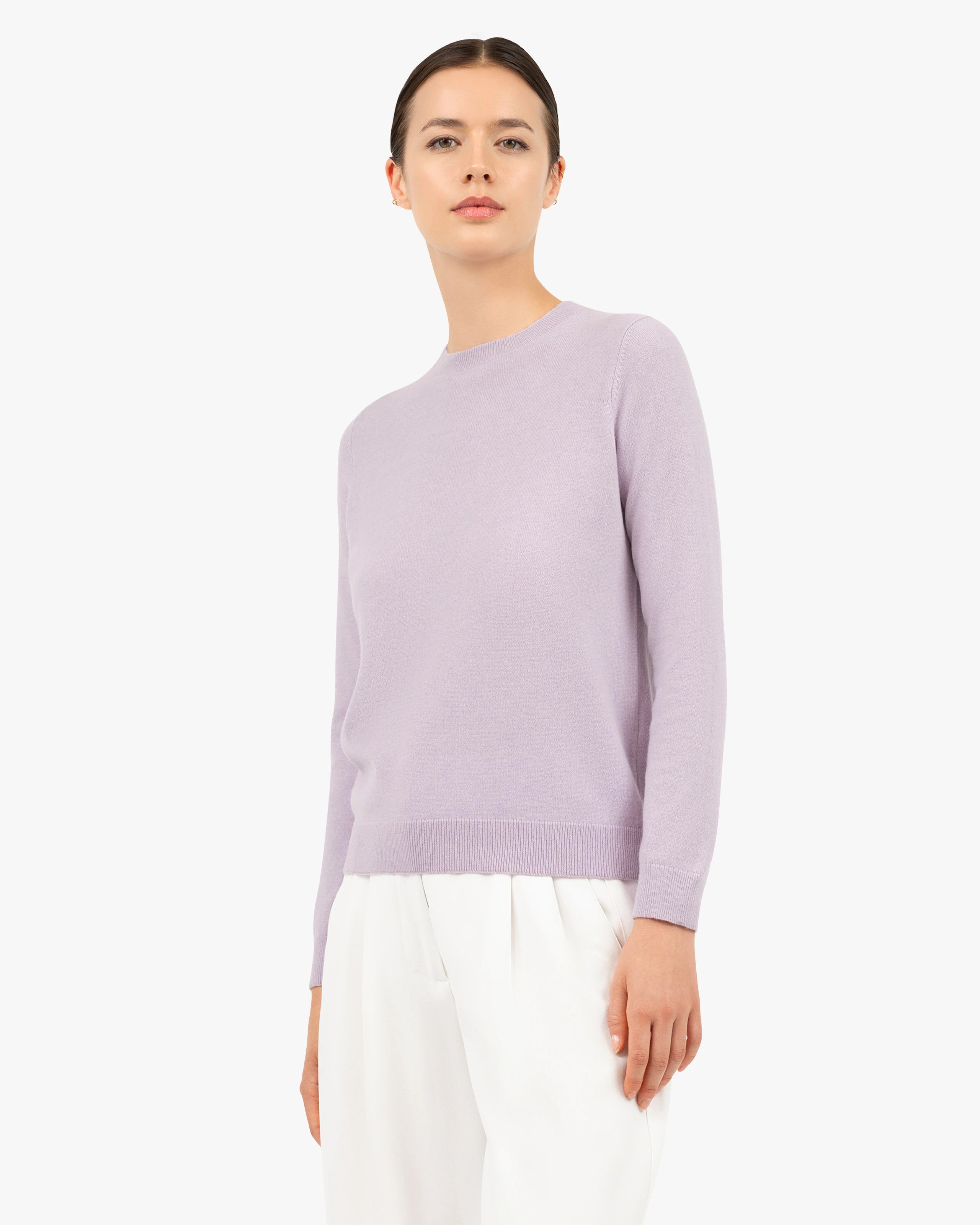 Women's Tribeca Crew Neck Sweater - Lilac Cashmere