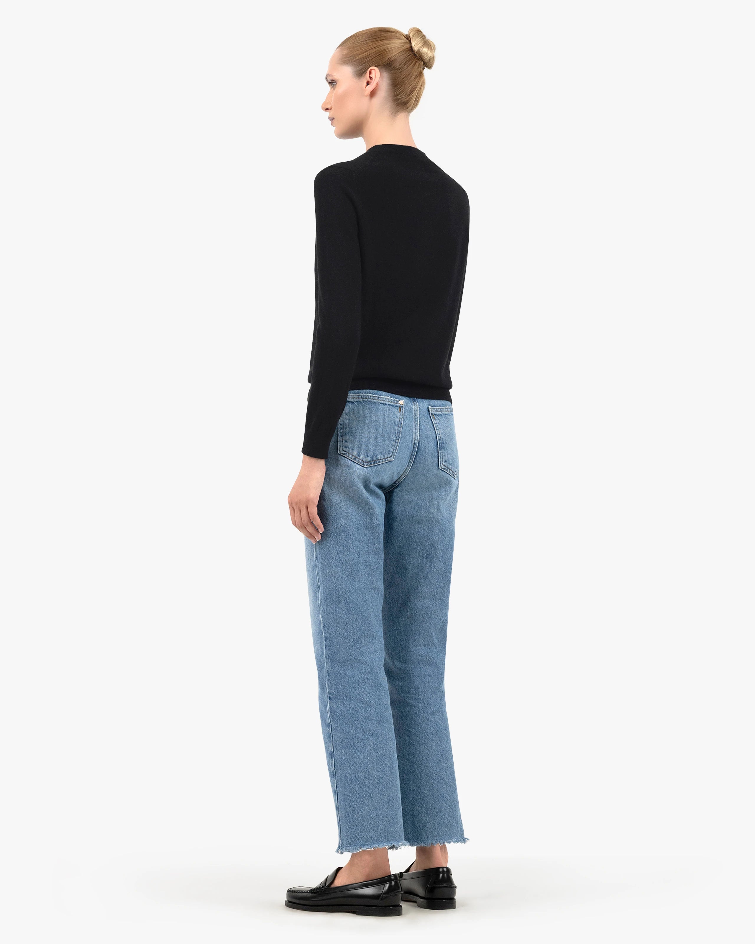 Women's Tribeca Crew Neck Sweater - Black Cashmere