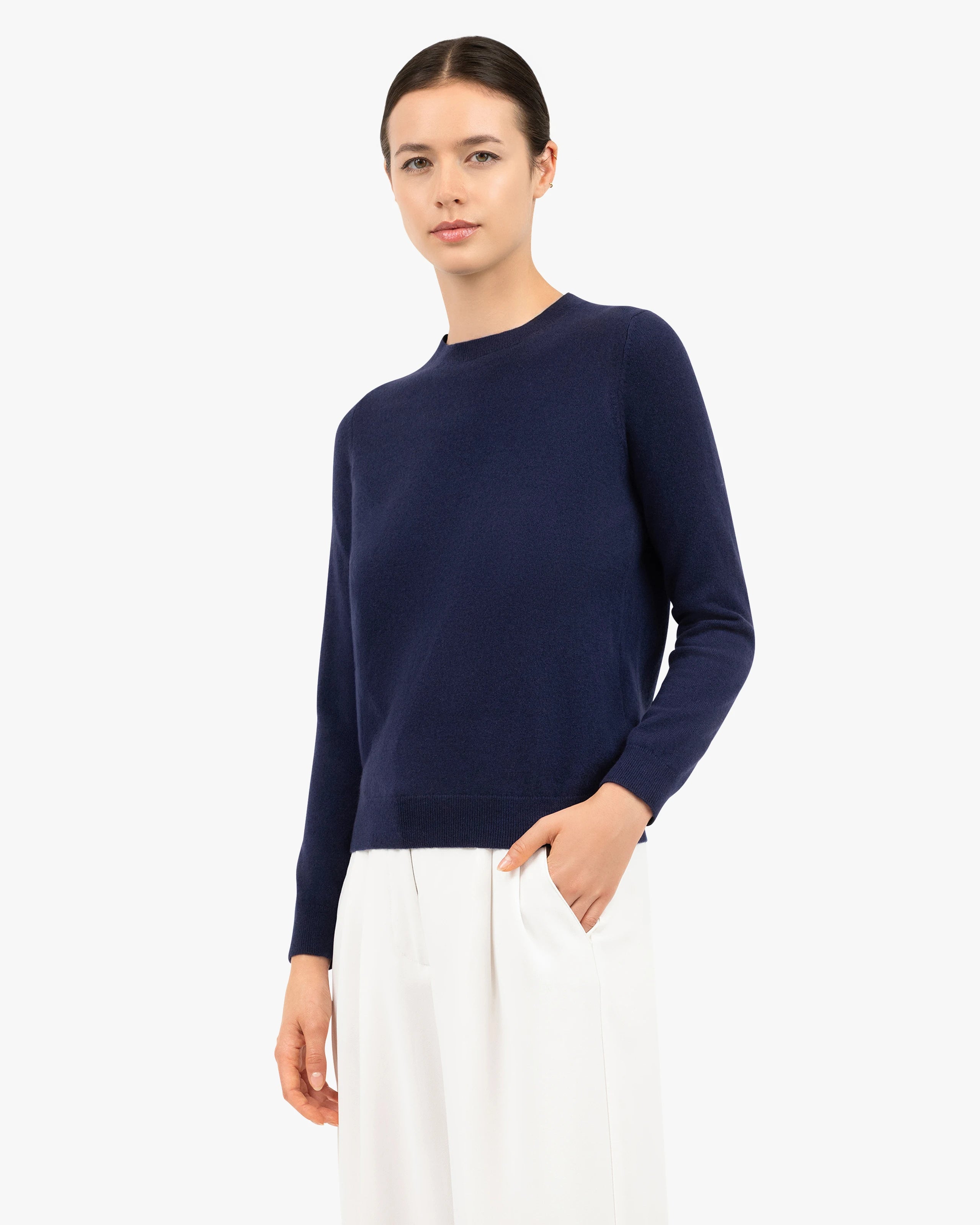 Women's Tribeca Crew Neck Sweater - Blue Cashmere