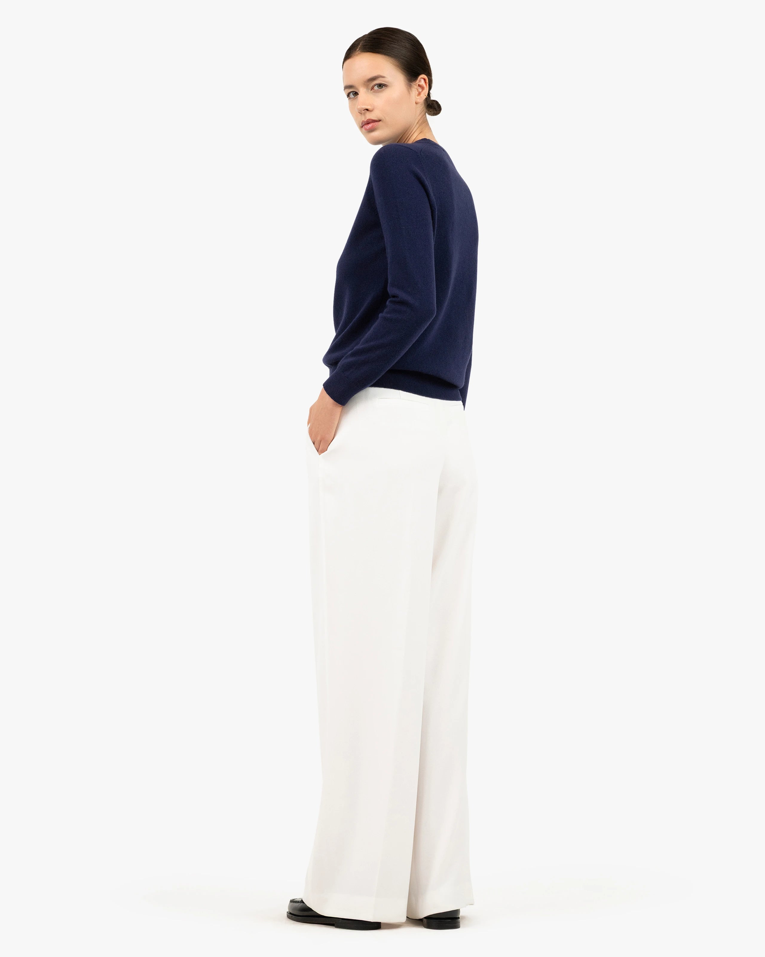 Women's Tribeca Crew Neck Sweater - Blue Cashmere