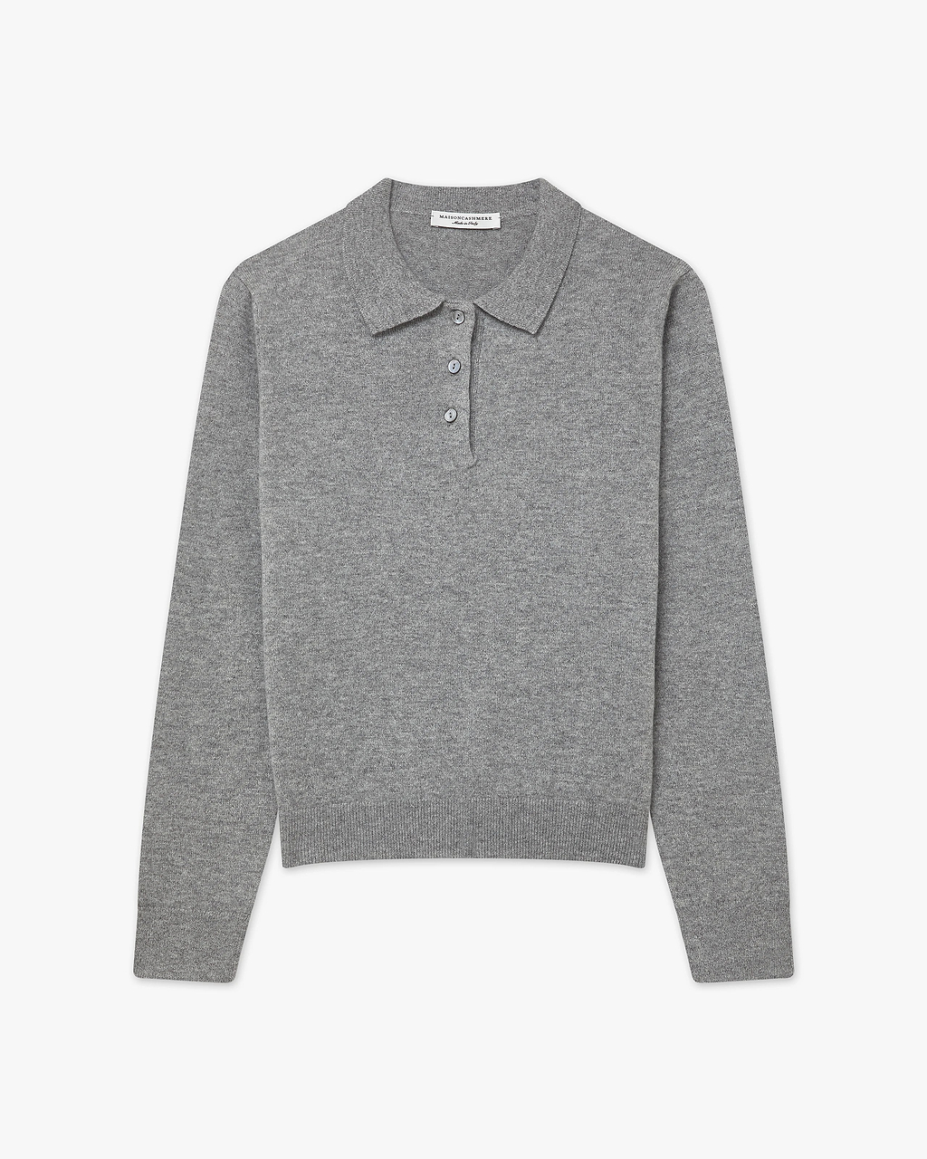 Women's Tribeca Cashmere Polo Sweater - Medium Grey | MaisonCashmere